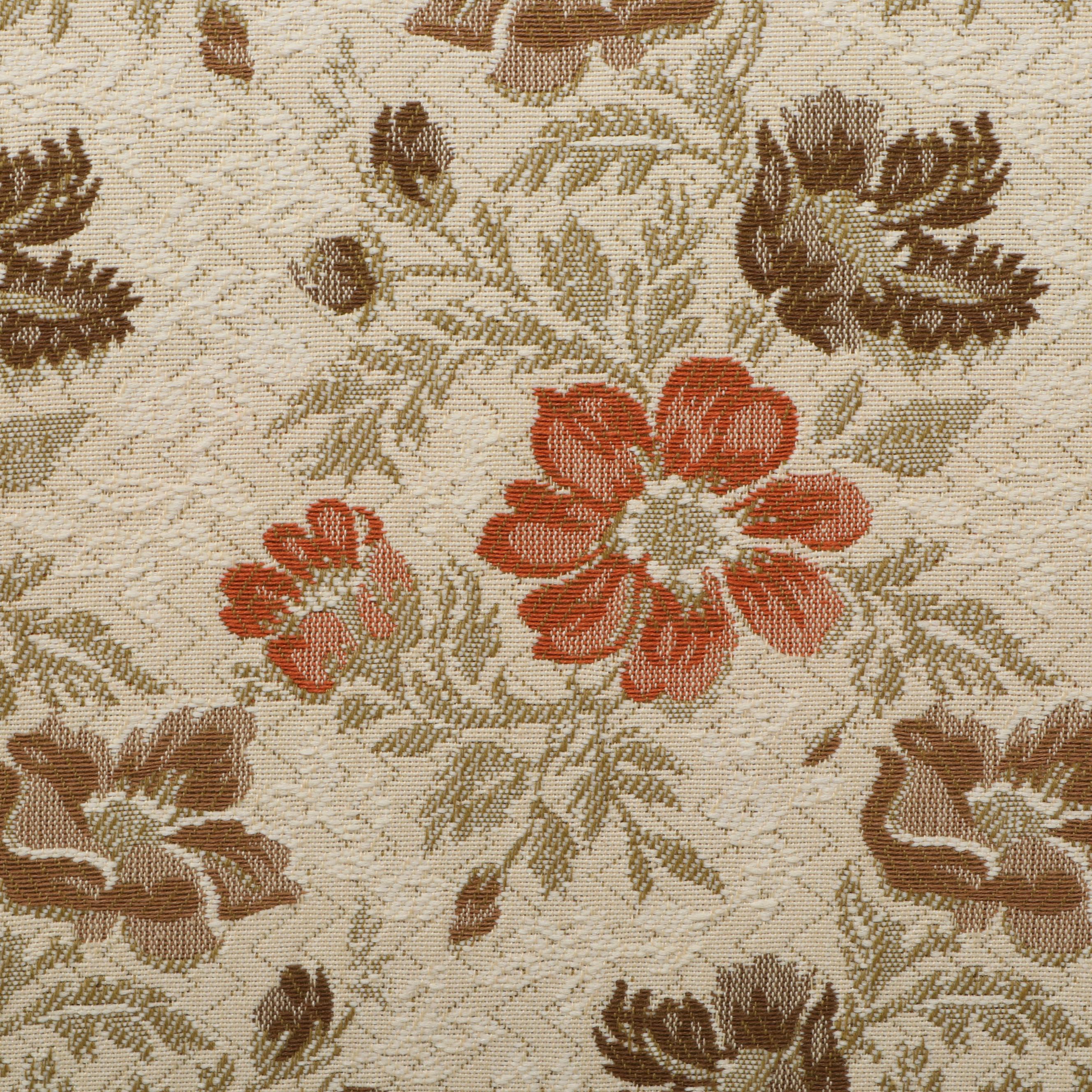 Sheraton Style Floral Upholstered  Mahogany Slipper Chair, Mid-20th Century