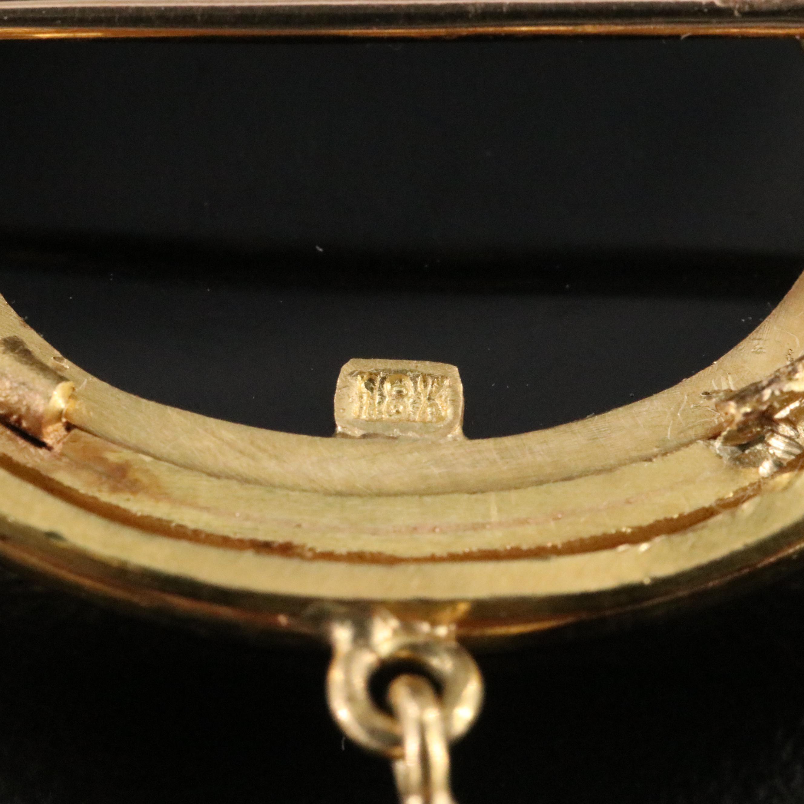 Elizabeth Locke 18K Pearl and Glass Intaglio Medusa Converter Brooch