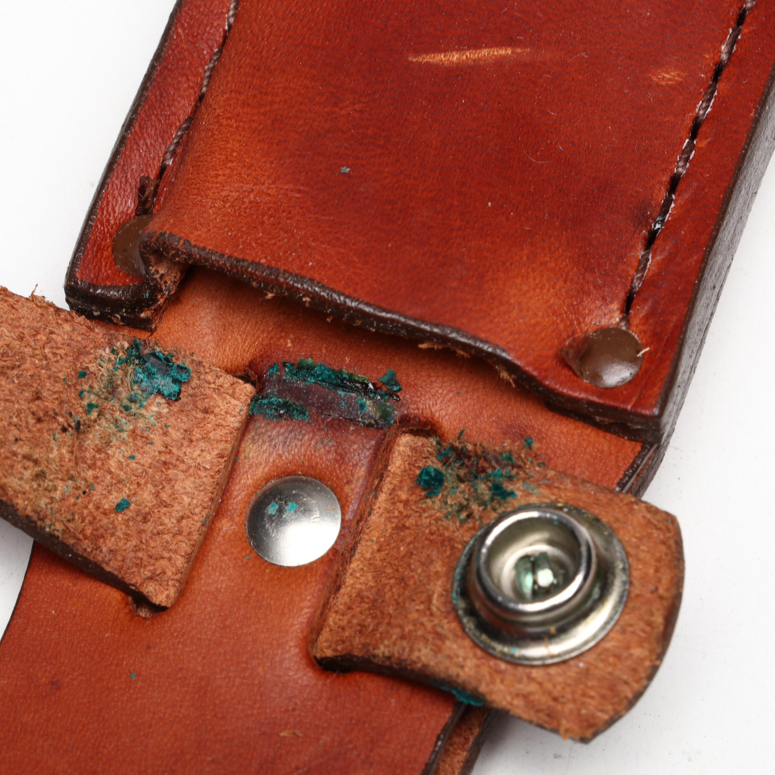 Case Model 547-5 Stainless and Antler Handled Fixed Blade Knife in Scabbard