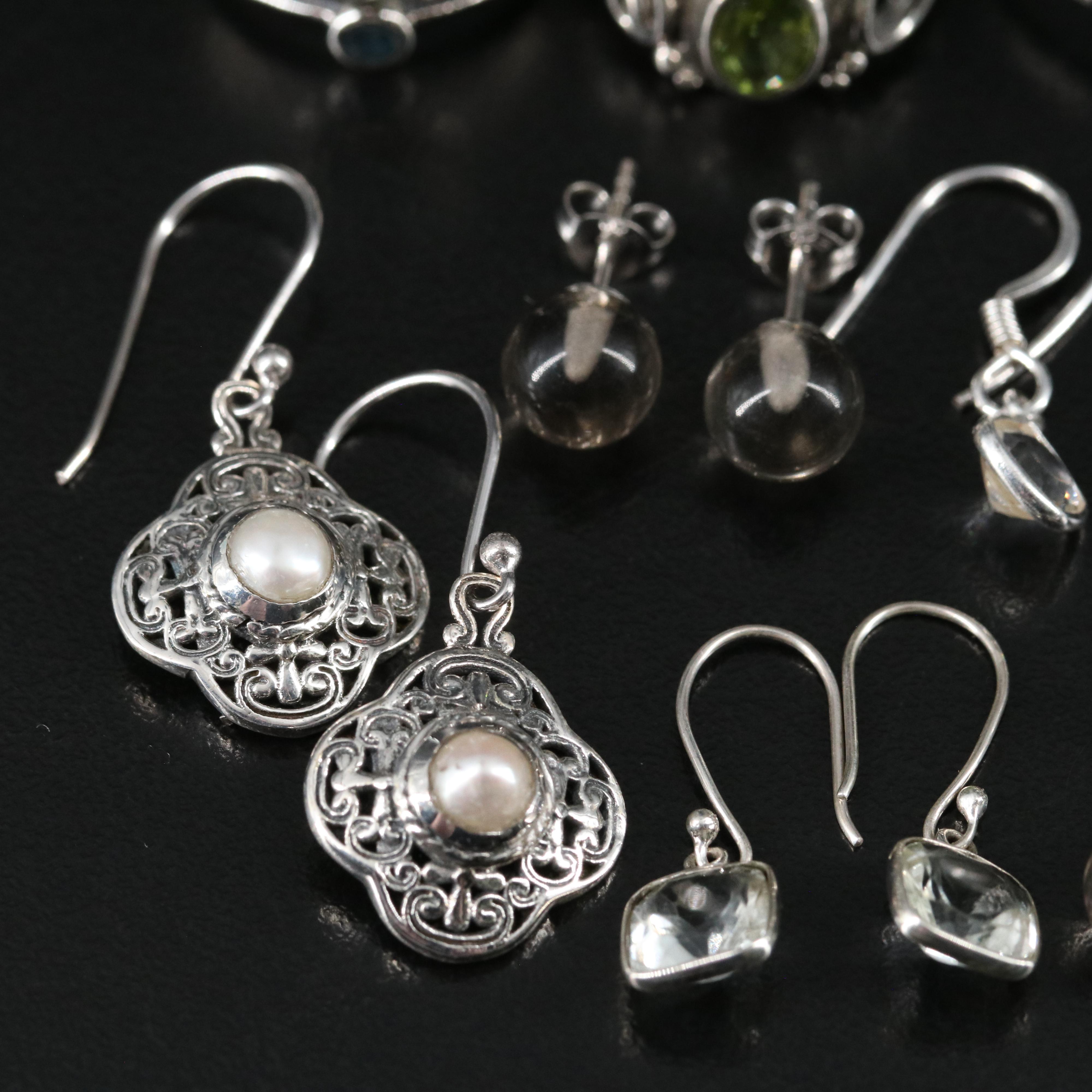 14 Assorted Sterling Silver Rings, Necklaces, and Earrings