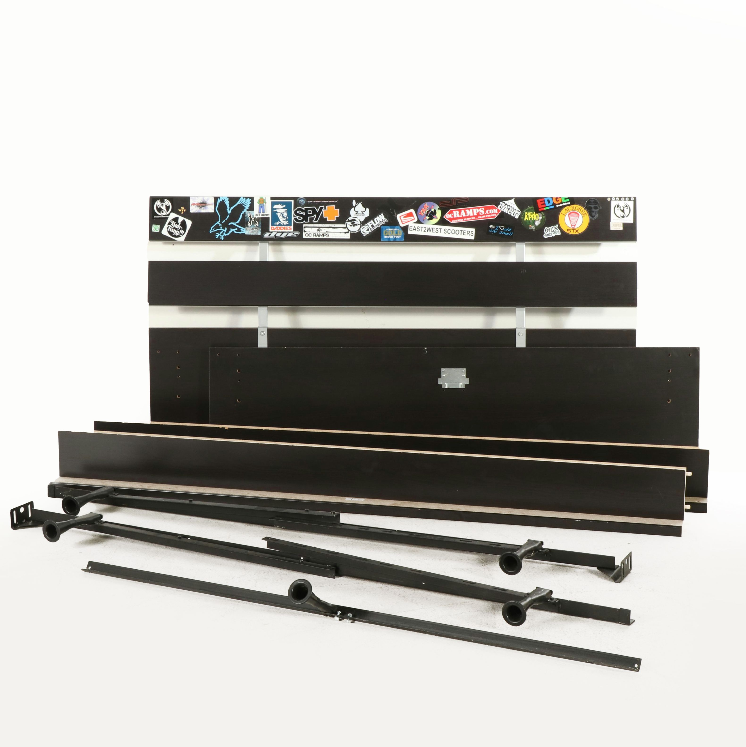 Contemporary Ebonized Wood Queen Sized Bed Frame