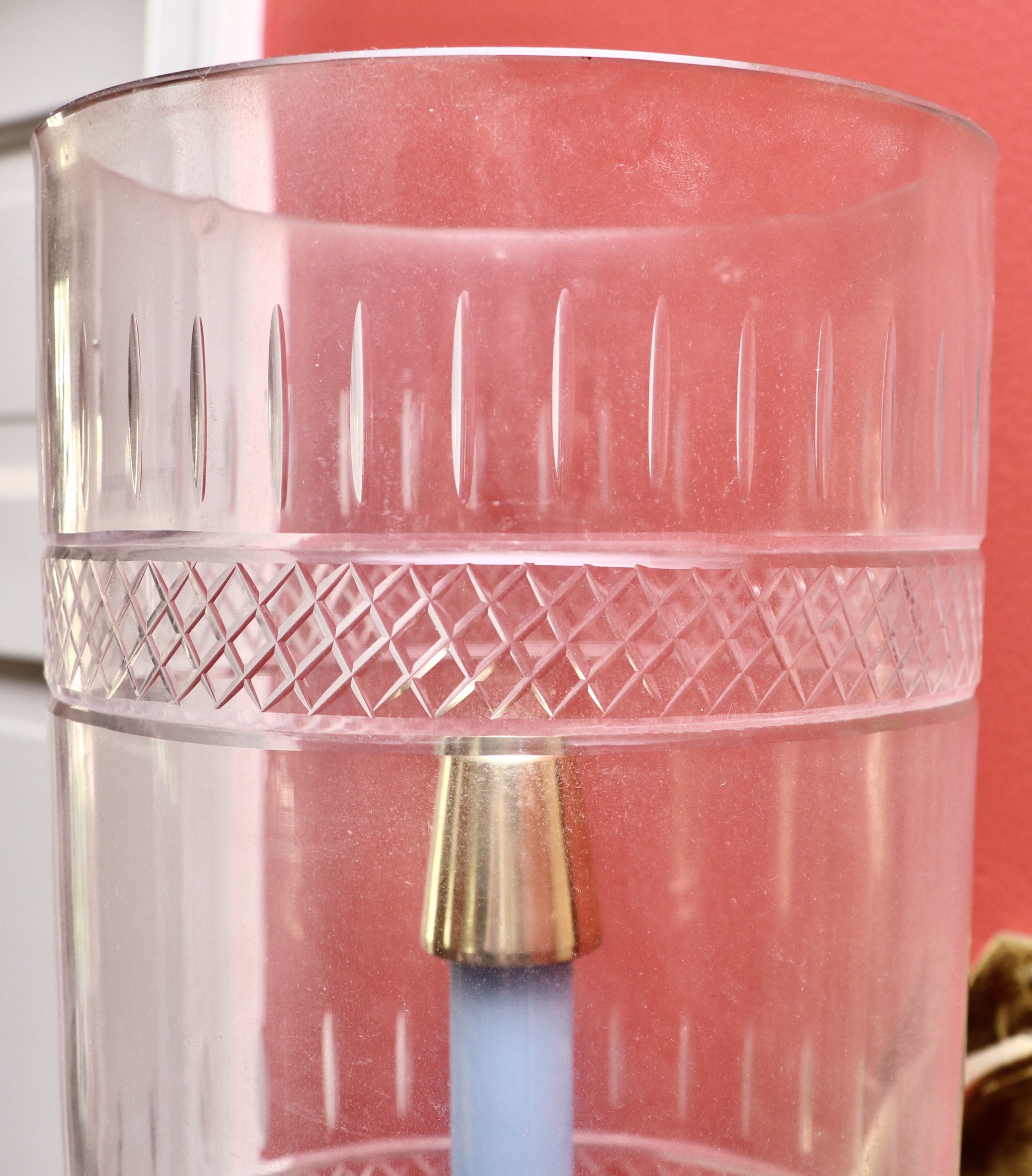 Regency Style Brass Candle Sconces with Etched Glass Hurricanes