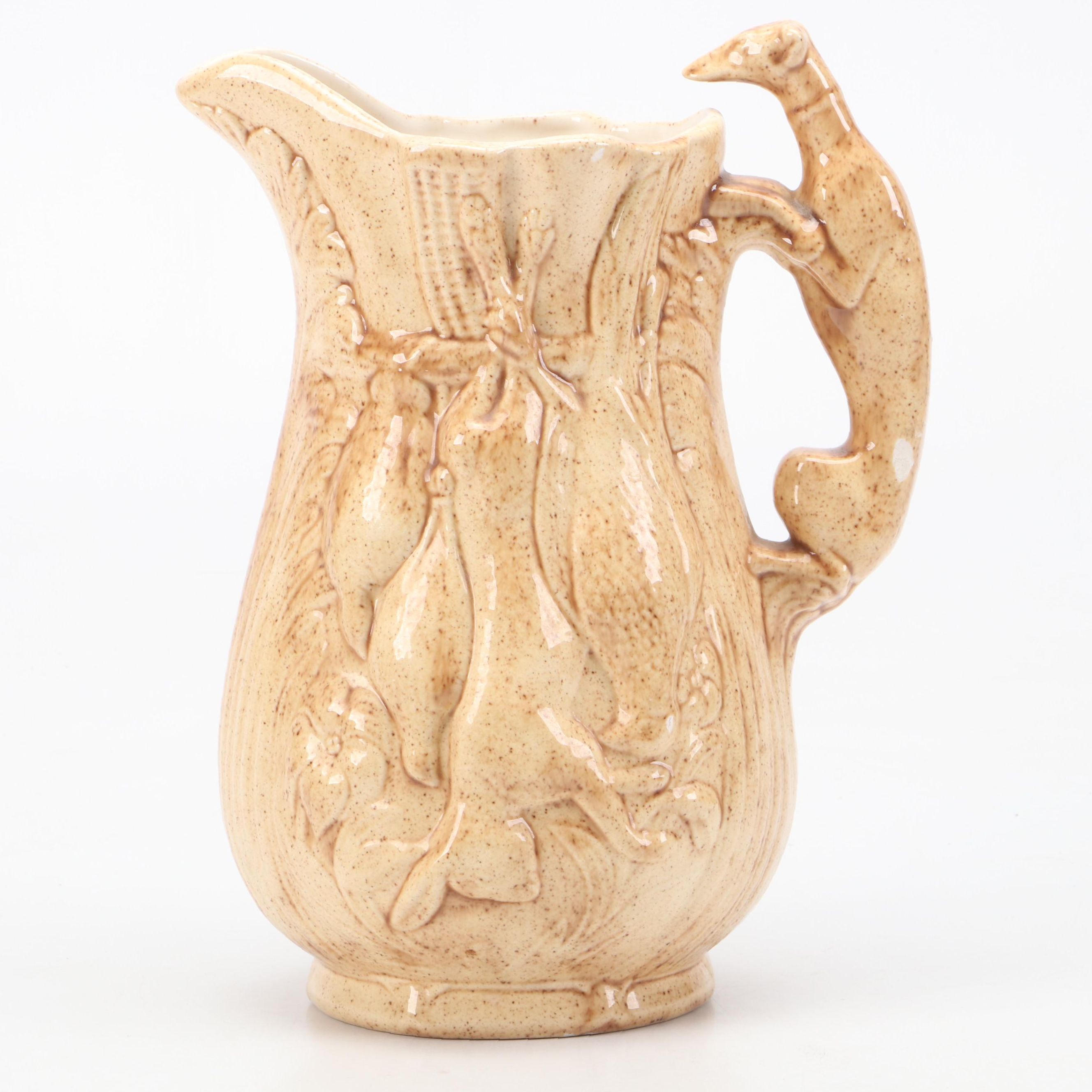 Tom Holder English Hunt Style Molded Pitcher, 1982