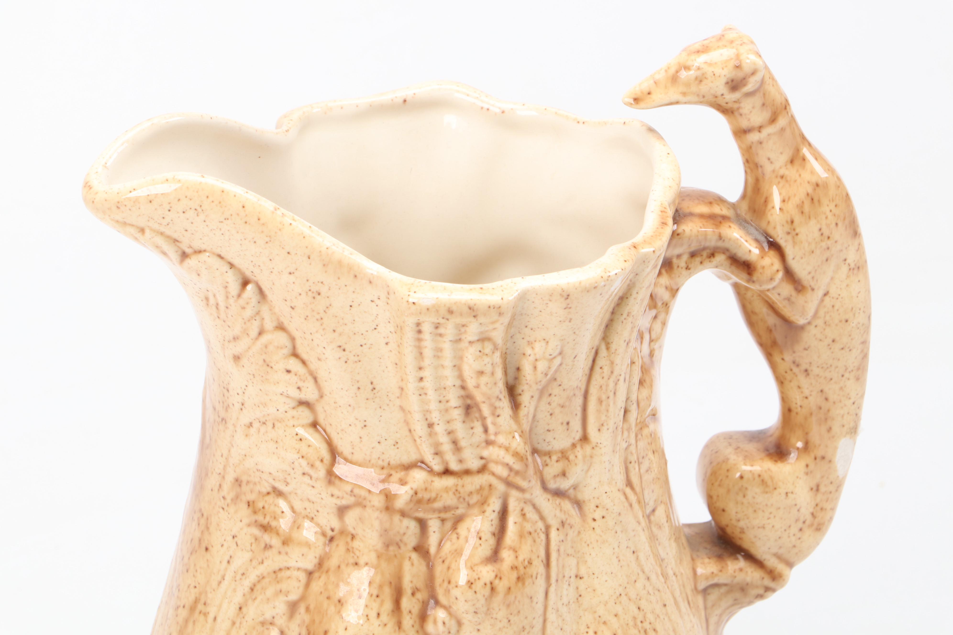 Tom Holder English Hunt Style Molded Pitcher, 1982