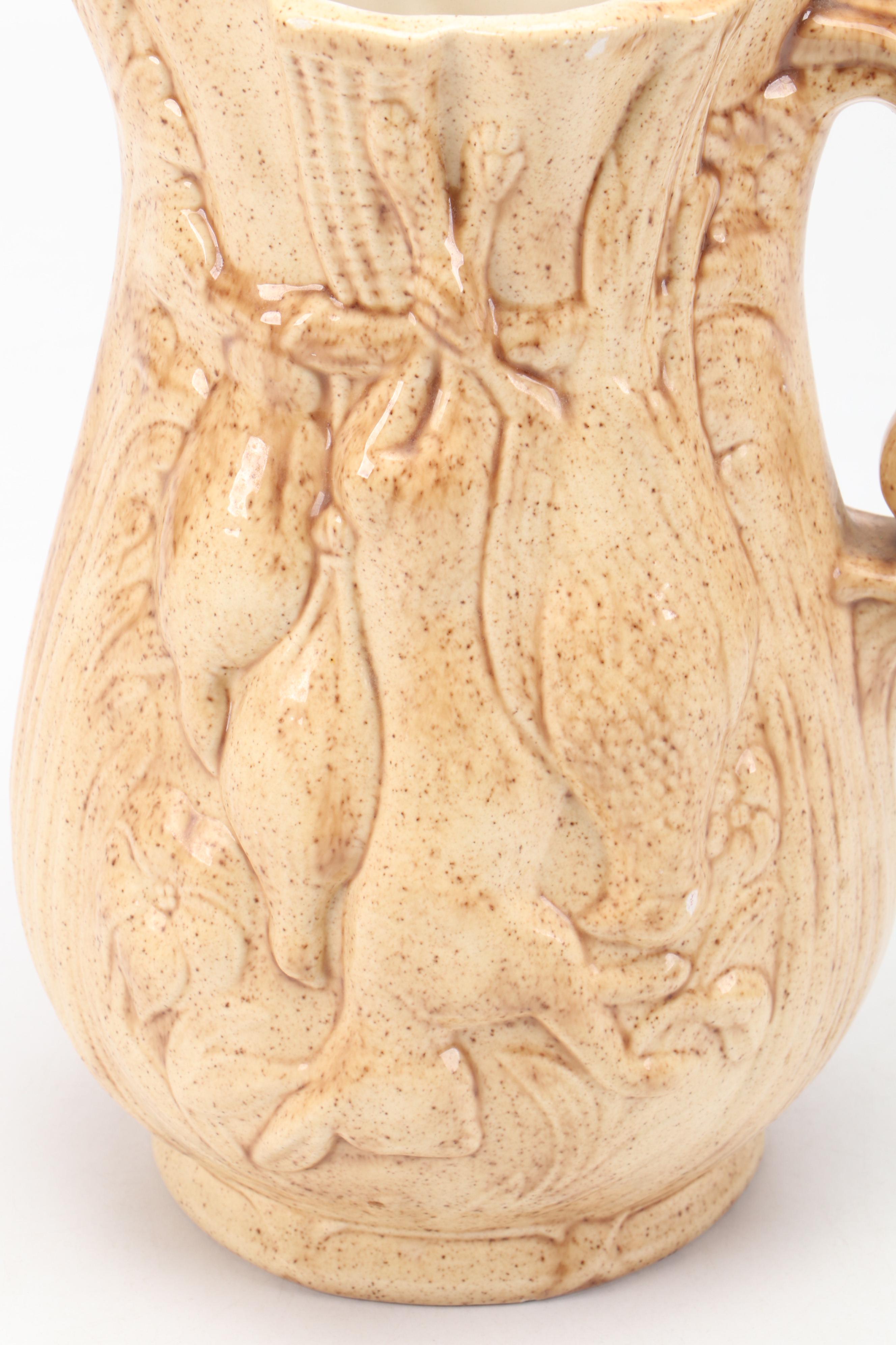 Tom Holder English Hunt Style Molded Pitcher, 1982