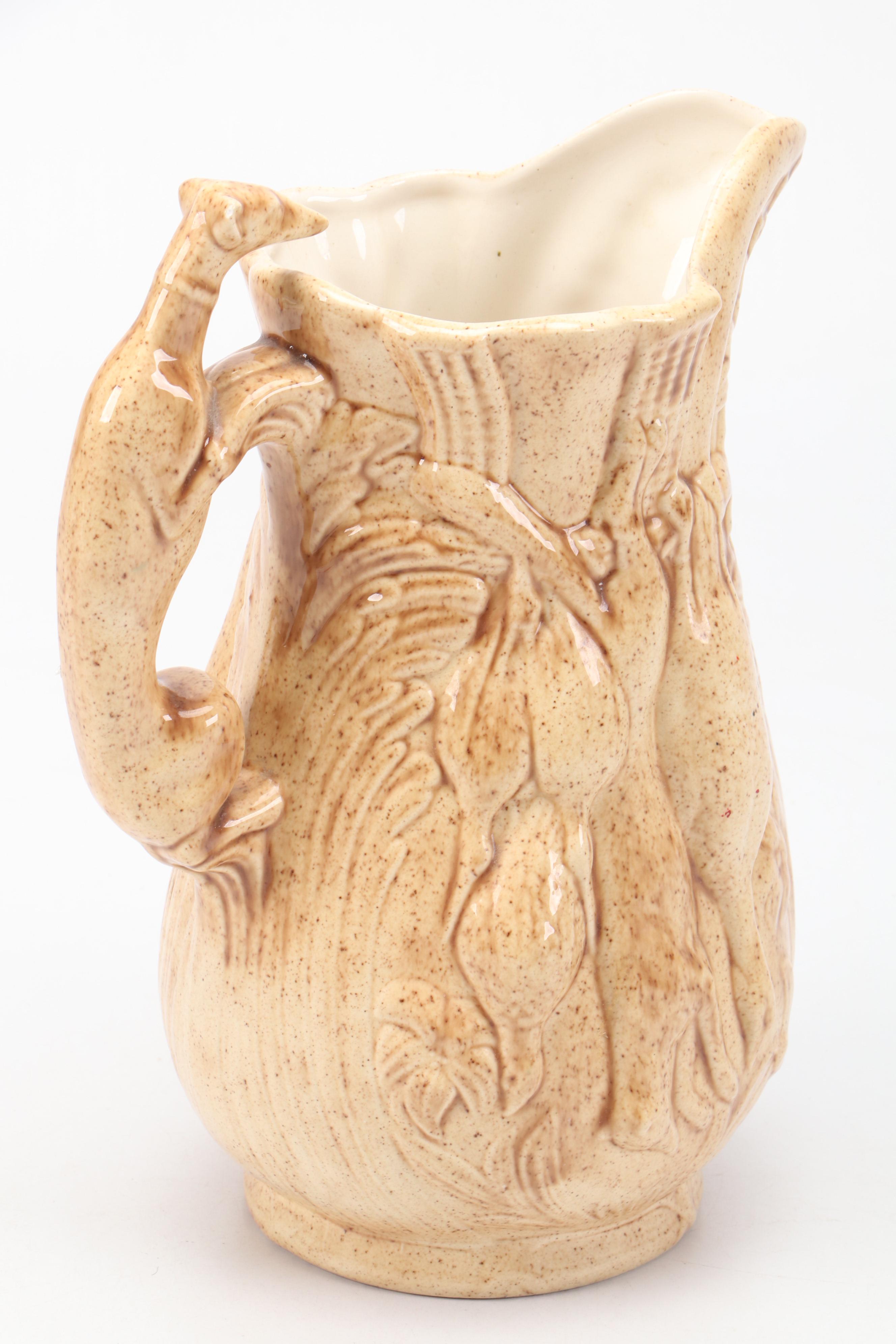 Tom Holder English Hunt Style Molded Pitcher, 1982