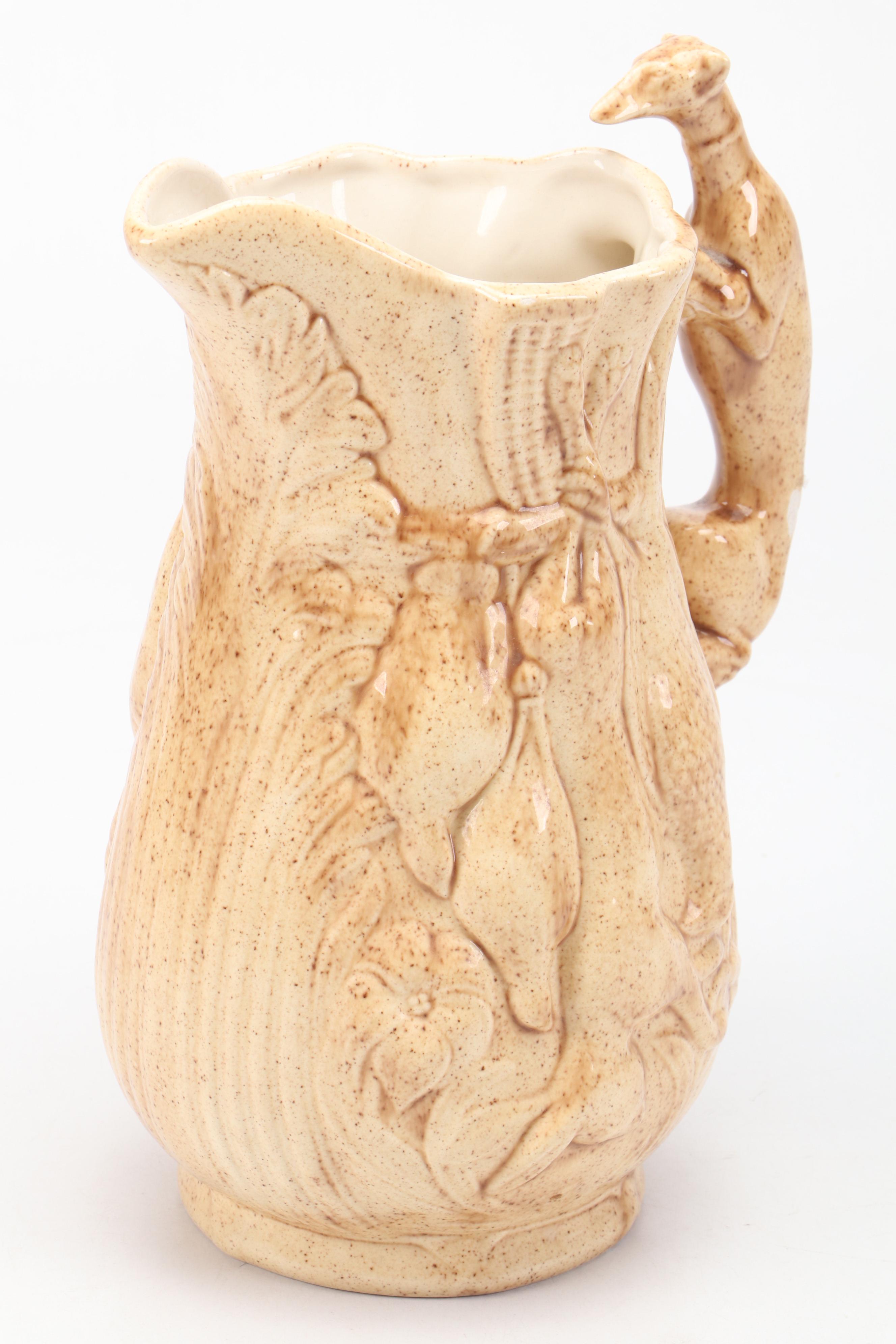 Tom Holder English Hunt Style Molded Pitcher, 1982