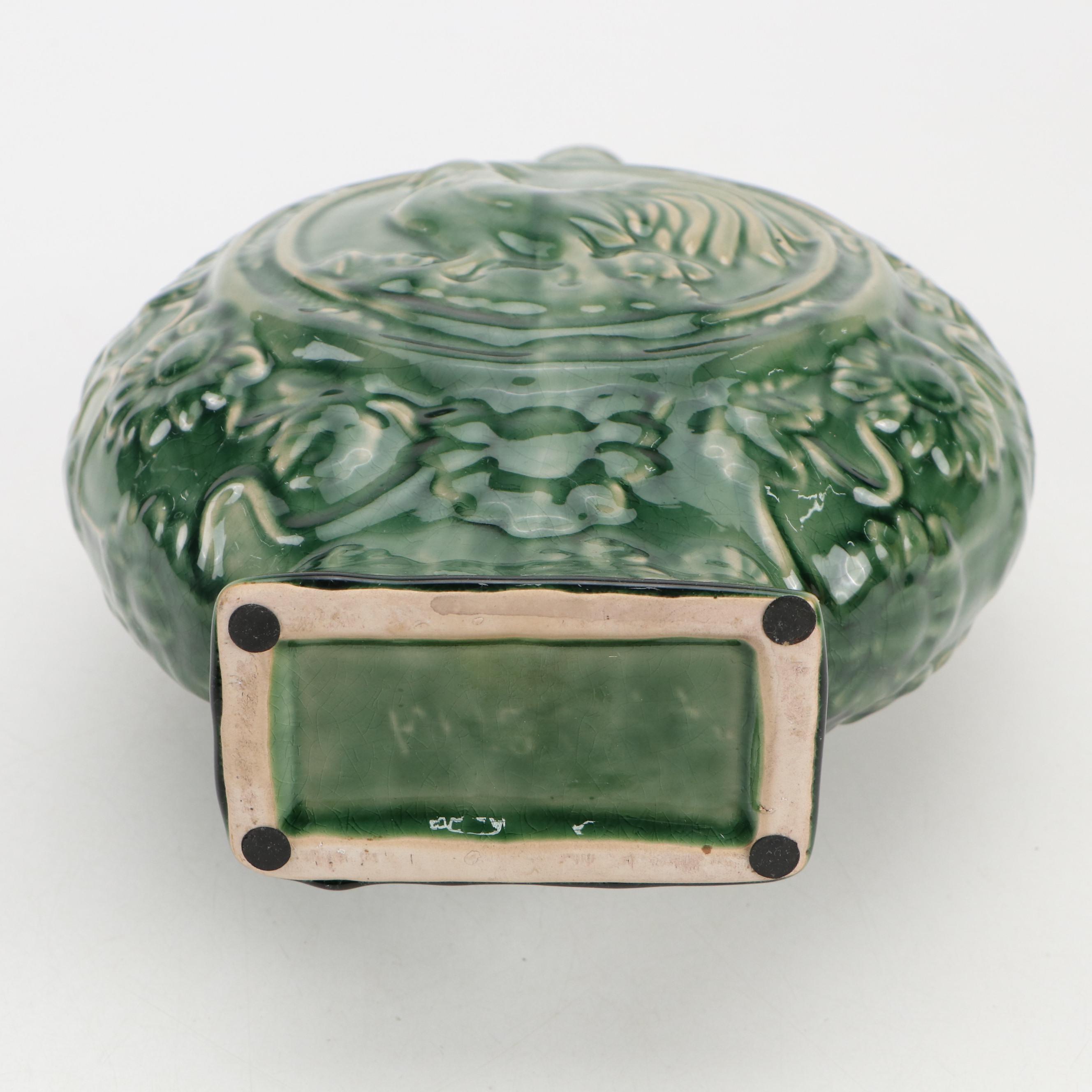 Maxcera Pottery "Orange Rooster" Pitcher with Rooster Motif Amphora Vase