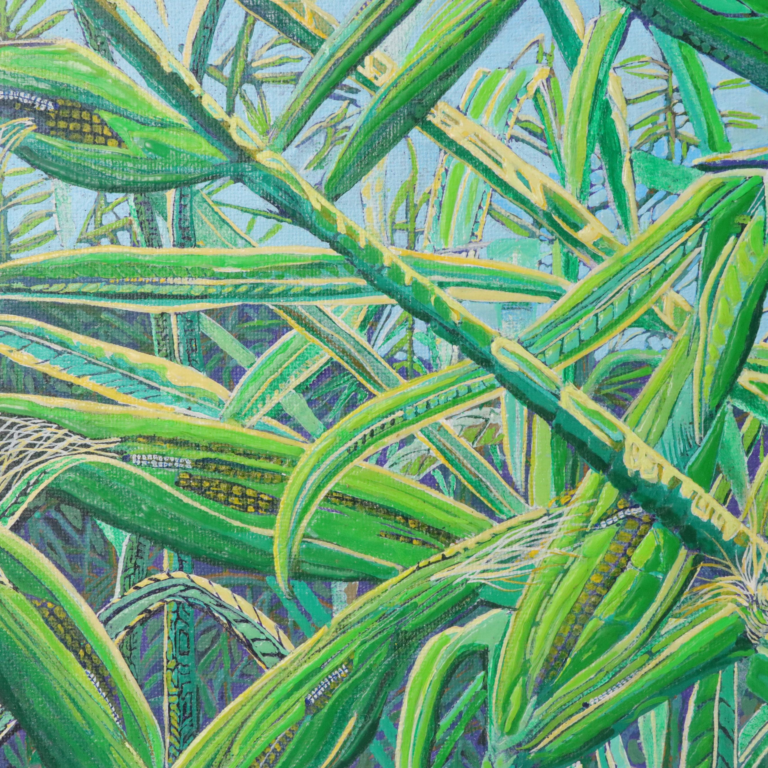 Andrew T. Mayer III Cornfield Diptych Acrylic Painting, Mid–Late 20th Century