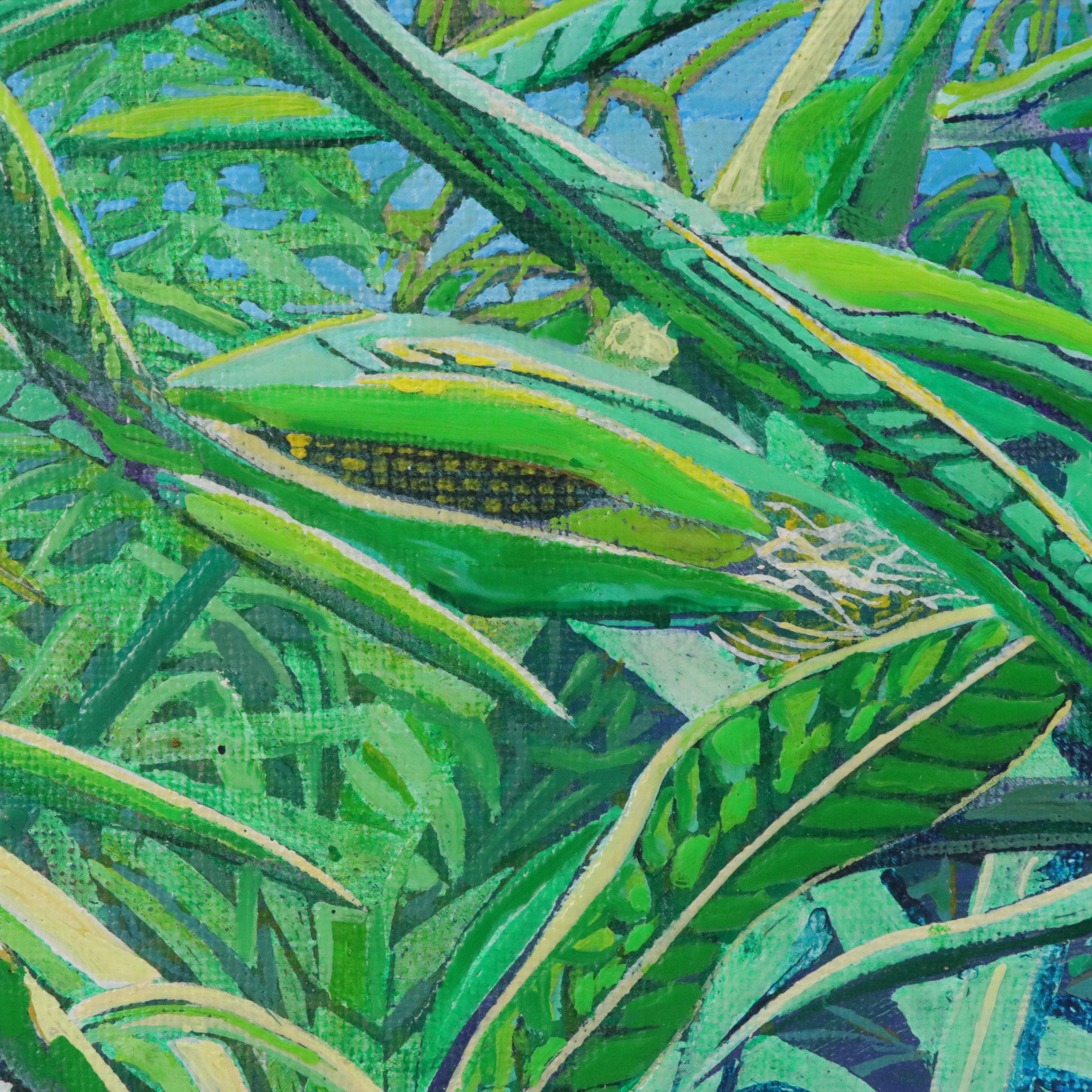 Andrew T. Mayer III Cornfield Diptych Acrylic Painting, Mid–Late 20th Century