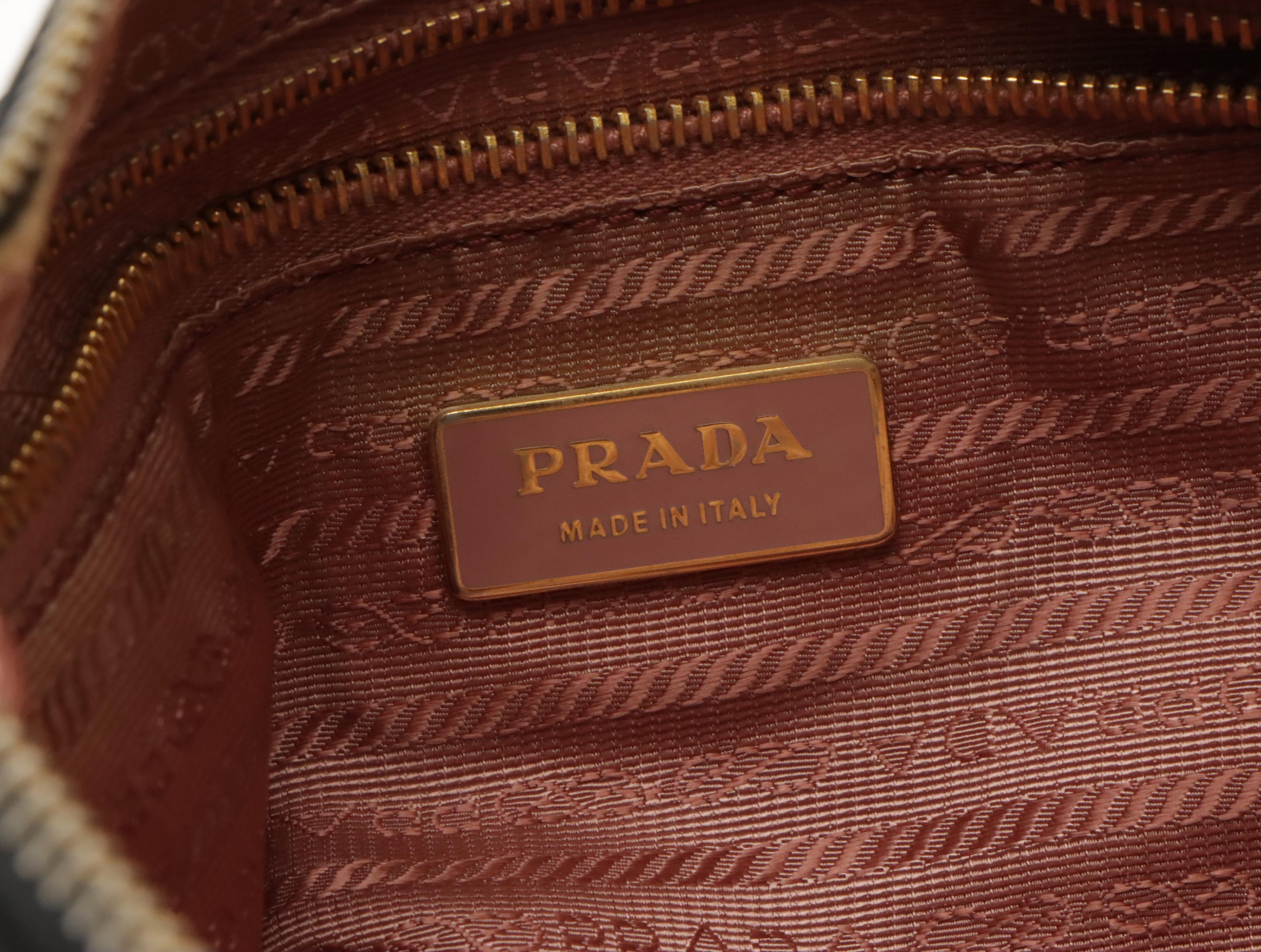 Prada Flat Black Tessuto Nylon Fiocco Bow Crossbody Bag