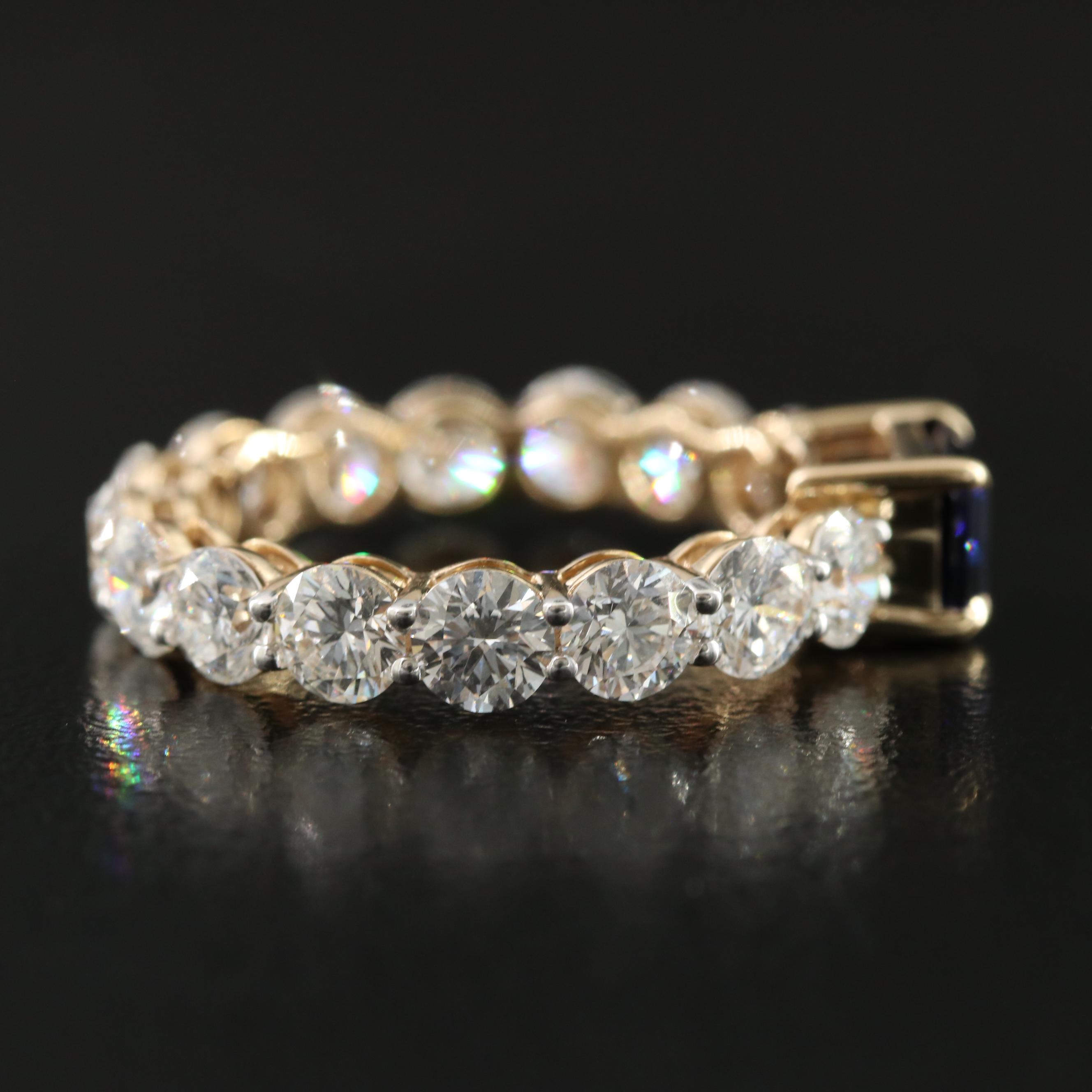 14K 1.24 CT Sapphire and 3.65 CTW Lab Grown Diamond Ring