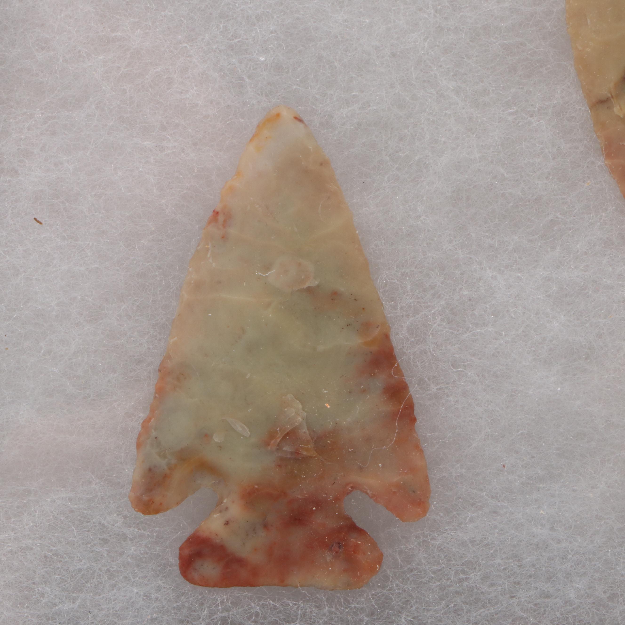 Ohio Flint Ridge Notched Arrowheads with Field Found Marbles