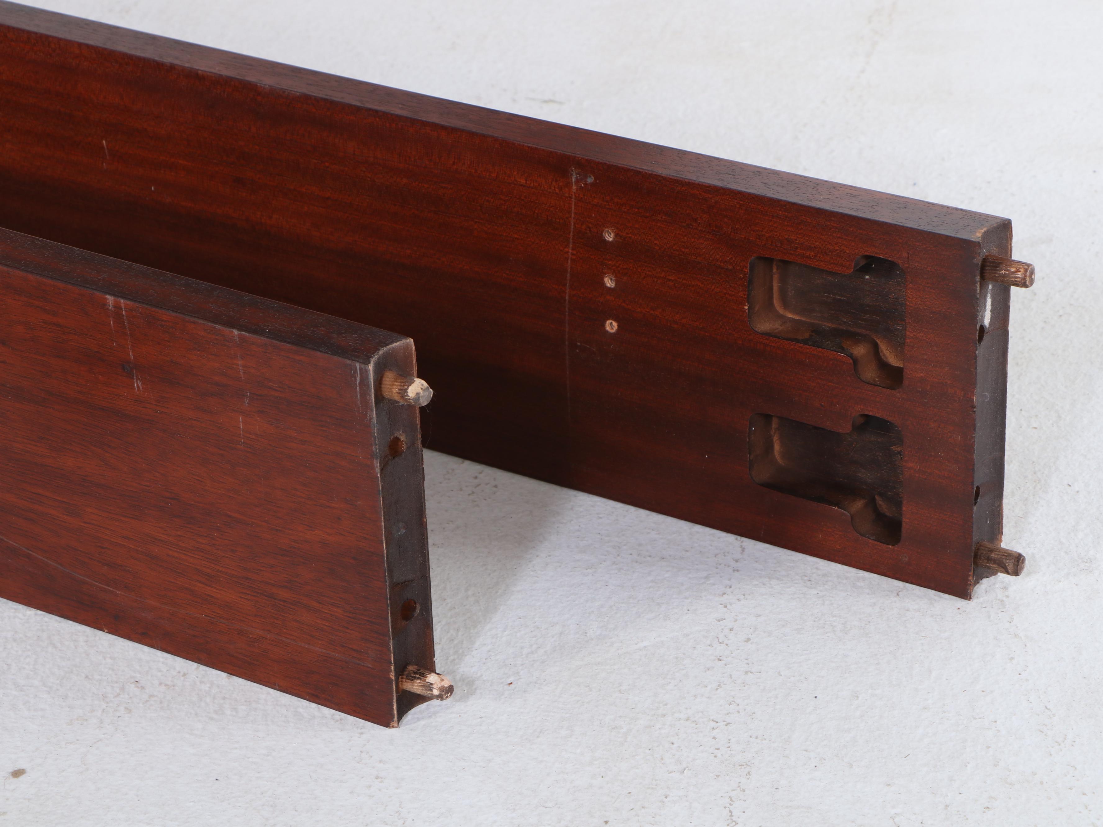 Renaissance Revival Style Flame Mahogany and Elm Queen Size Bed Frame