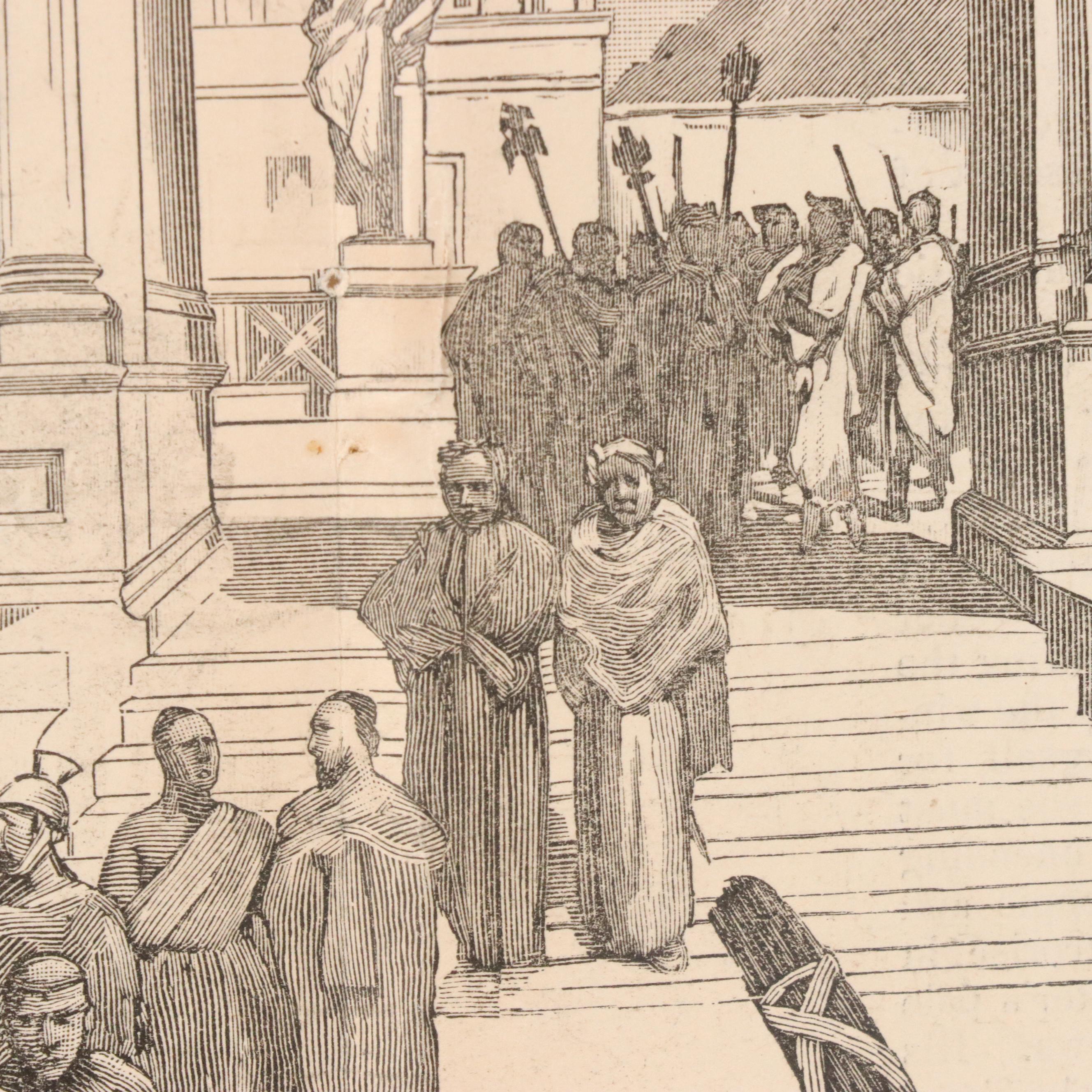 Harper's Weekly Wood Engraving "The Dramatic Festival at Cincinnati," 1883