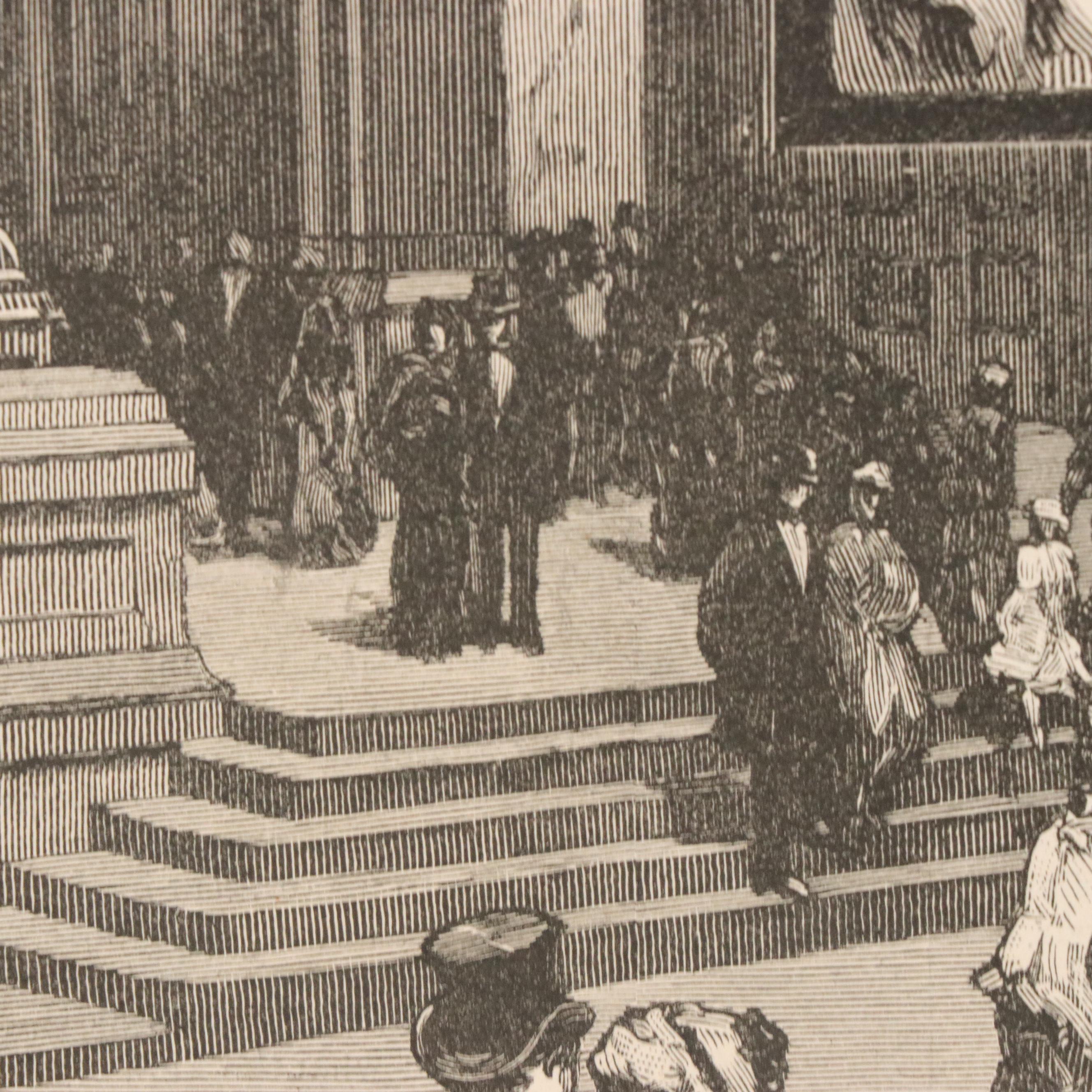 Harper's Weekly Wood Engraving "The Dramatic Festival at Cincinnati," 1883