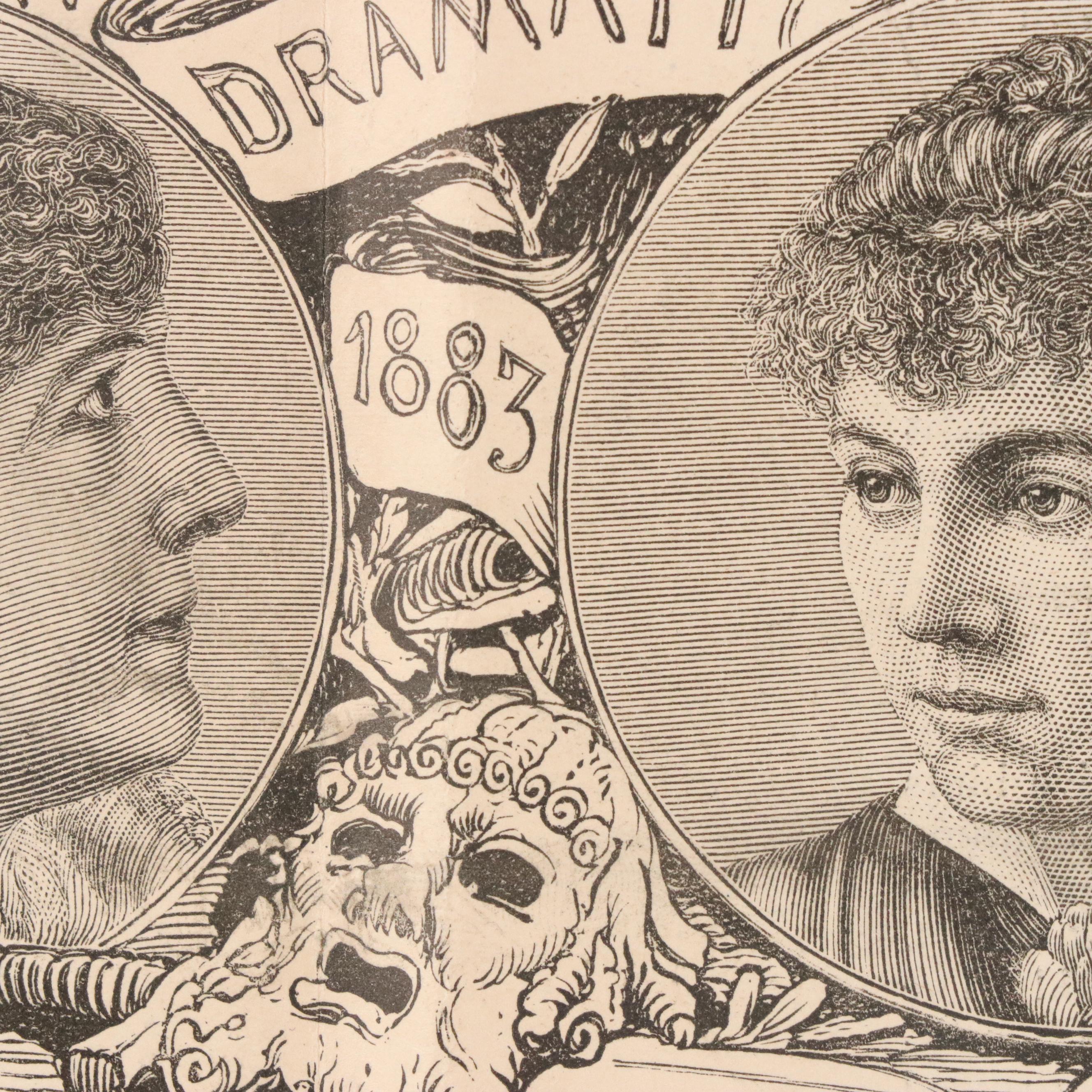 Harper's Weekly Wood Engraving "The Dramatic Festival at Cincinnati," 1883