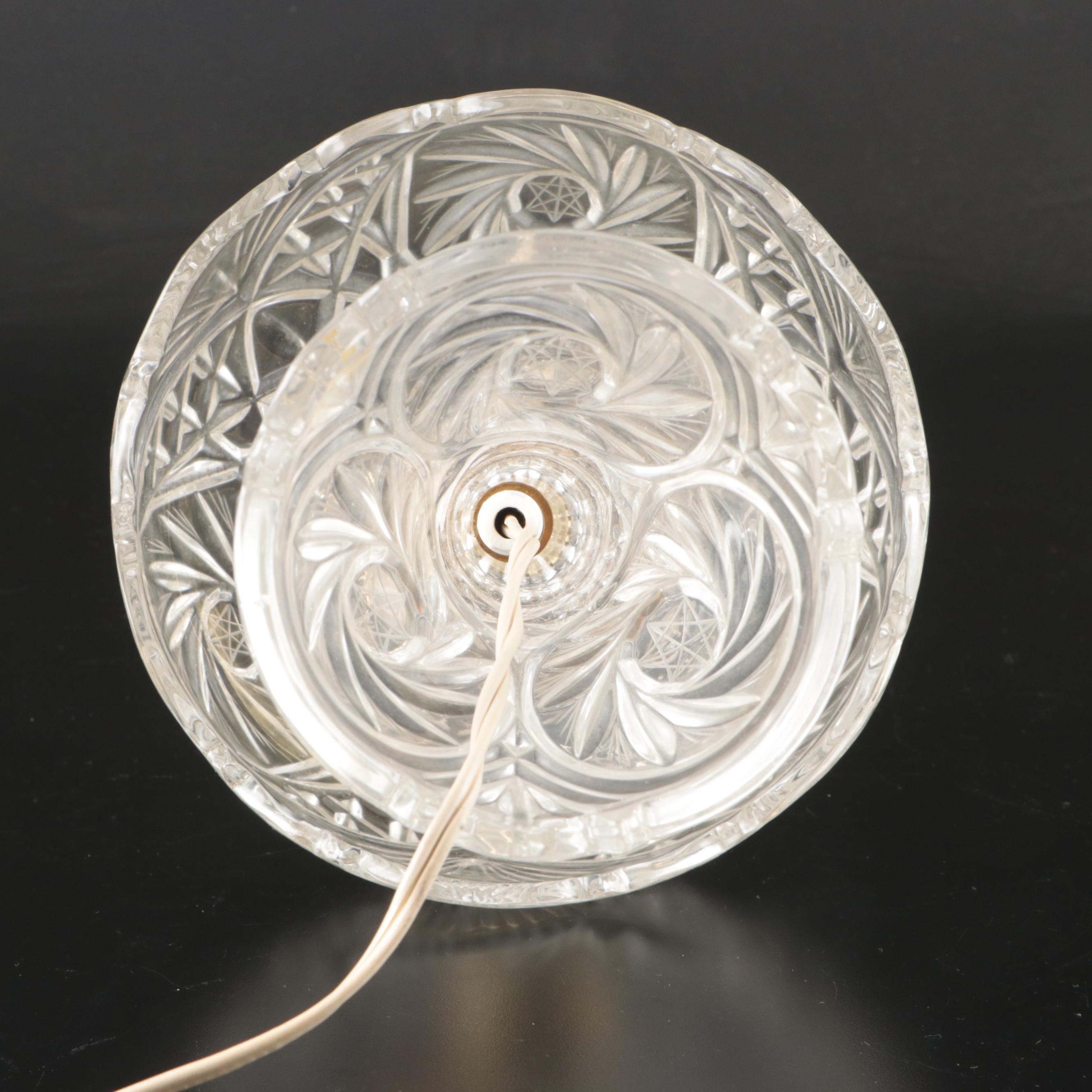 Pair of Kristal Zaječar Cut Crystal Mushroom Boudoir Lamps