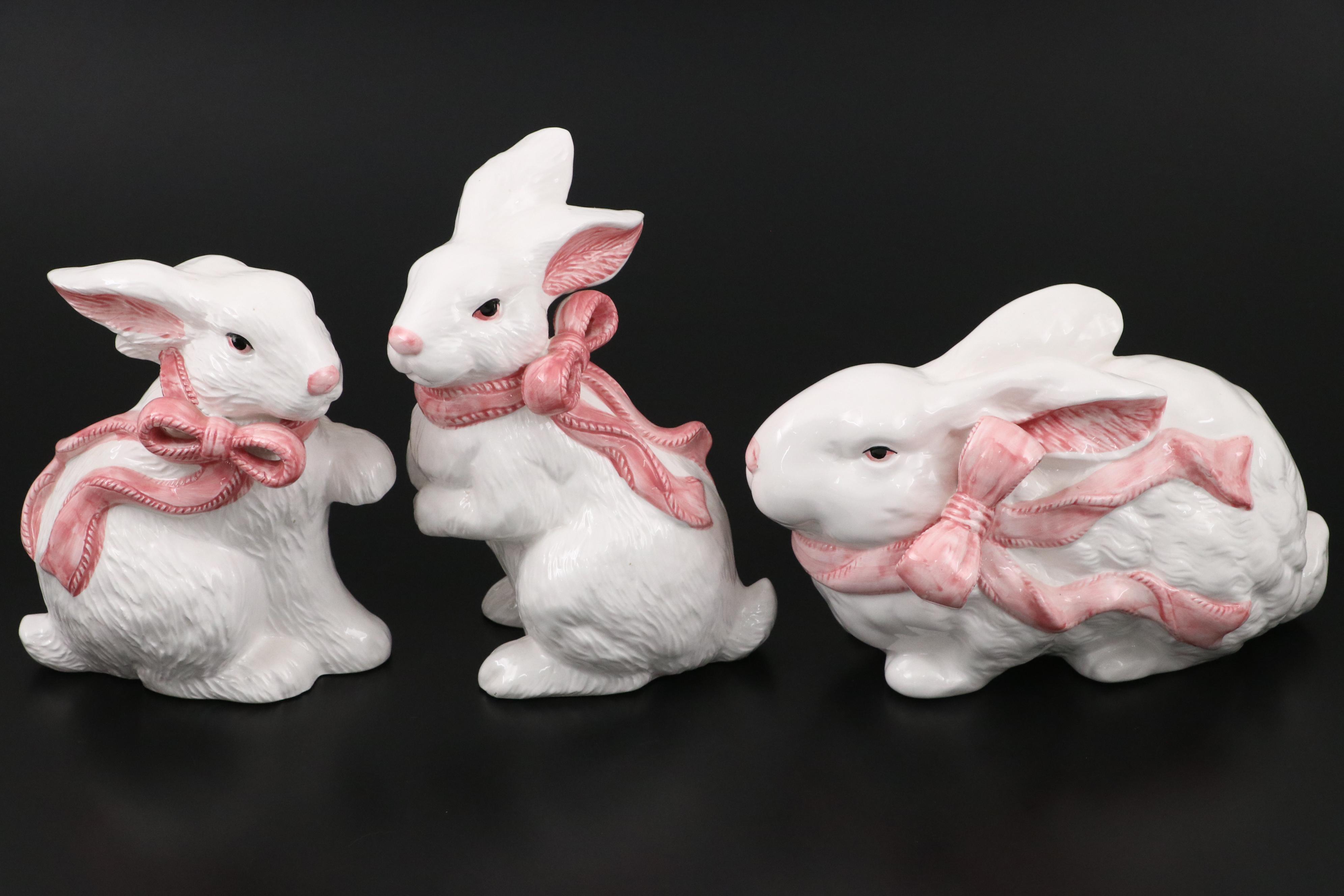 Lillian Vernon and Other Ceramic Rabbit Serveware and Figurines