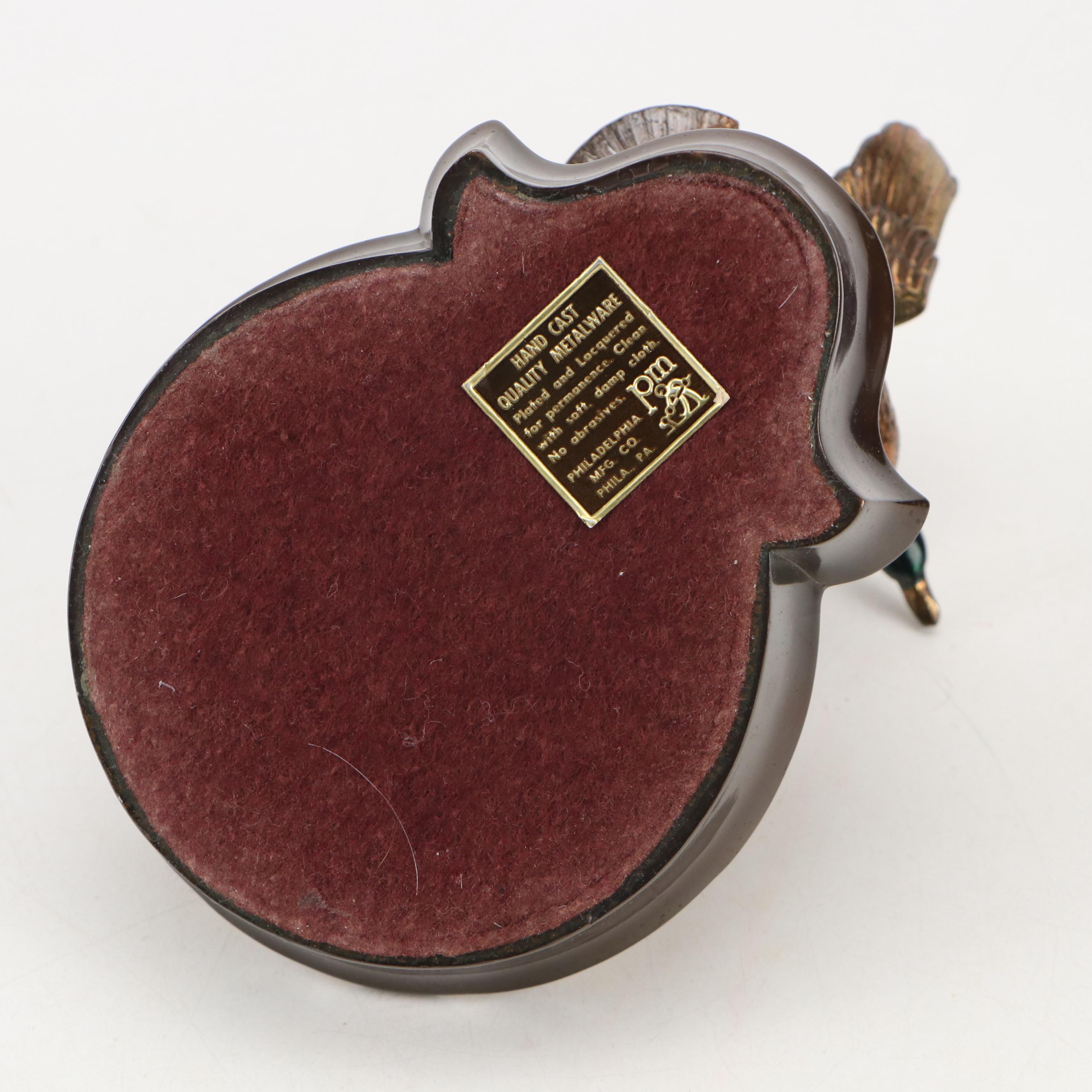 Philadelphia Mfg. Duck Ashtray with Wooden Poker Caddy and Other Accessories