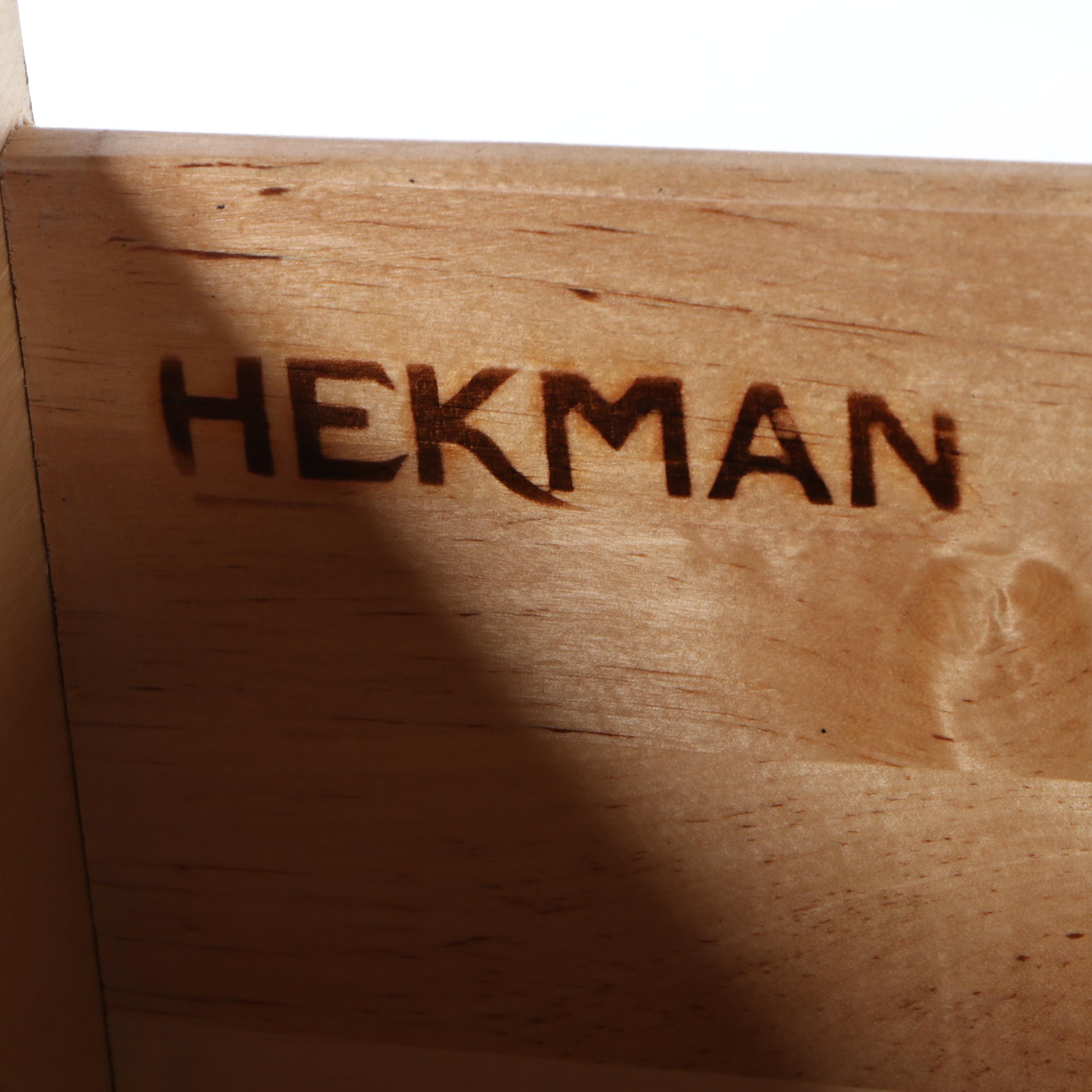 Hekman Leather Top Black Painted Wood Lateral Filing Cabinet