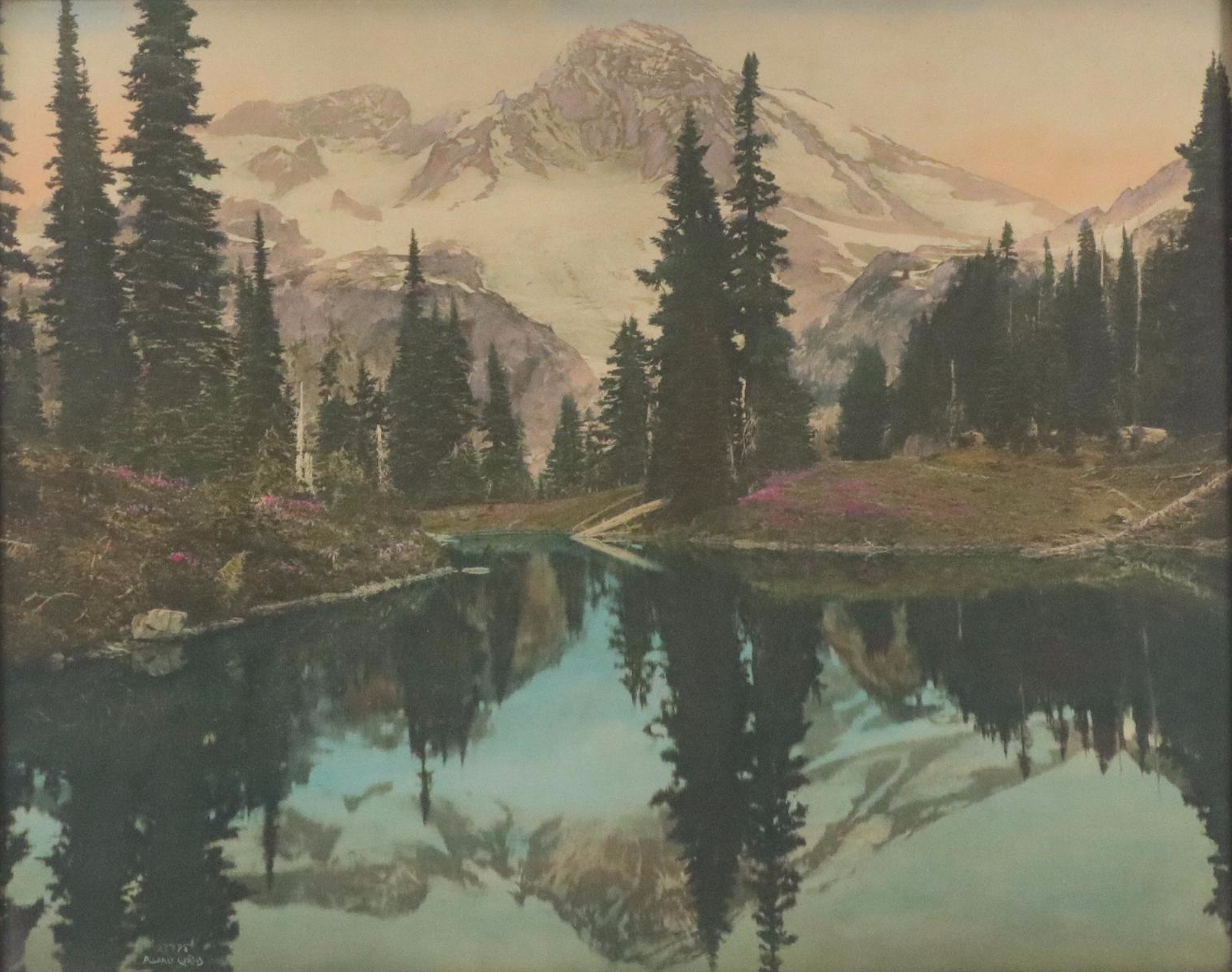 Asahel Curtis Hand-Colored Silver Print Landscape, Early 20th Century