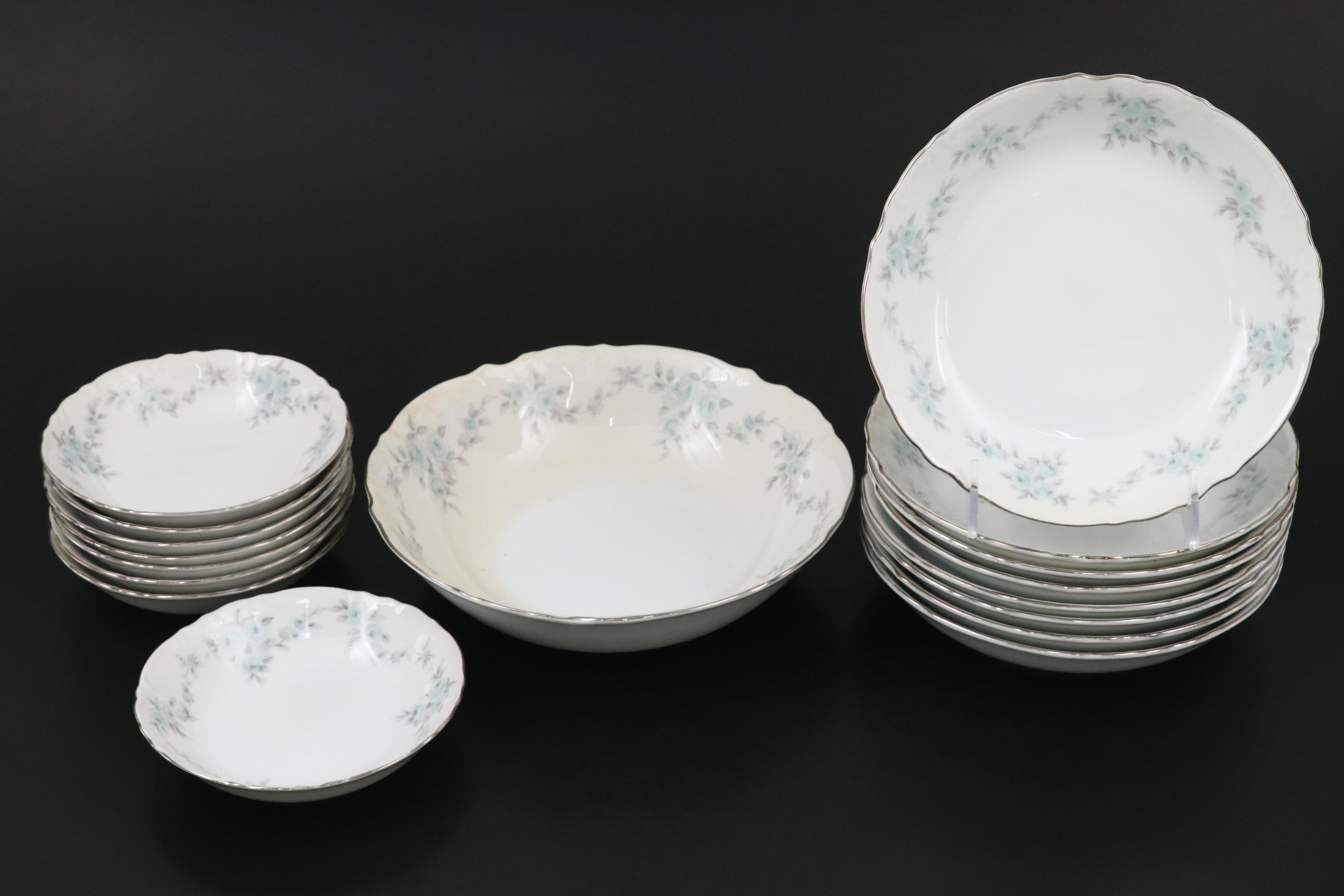 Mikasa "Barbizon" Porcelain Dinnerware and Serving Pieces, Mid to Late 20th C.