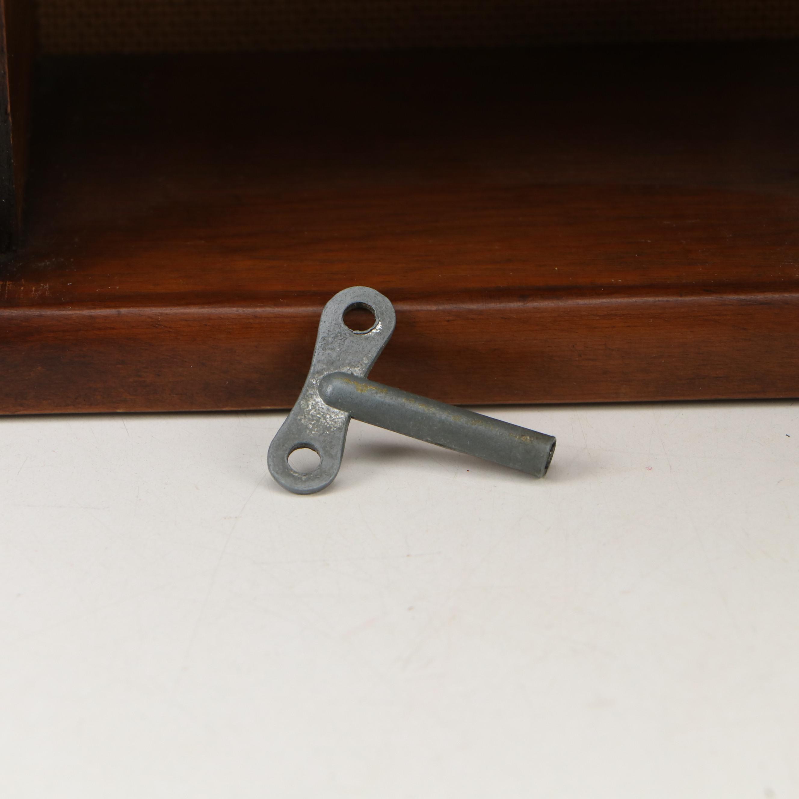 Three Mountaineers German Wooden Eight Day Steeple Clock