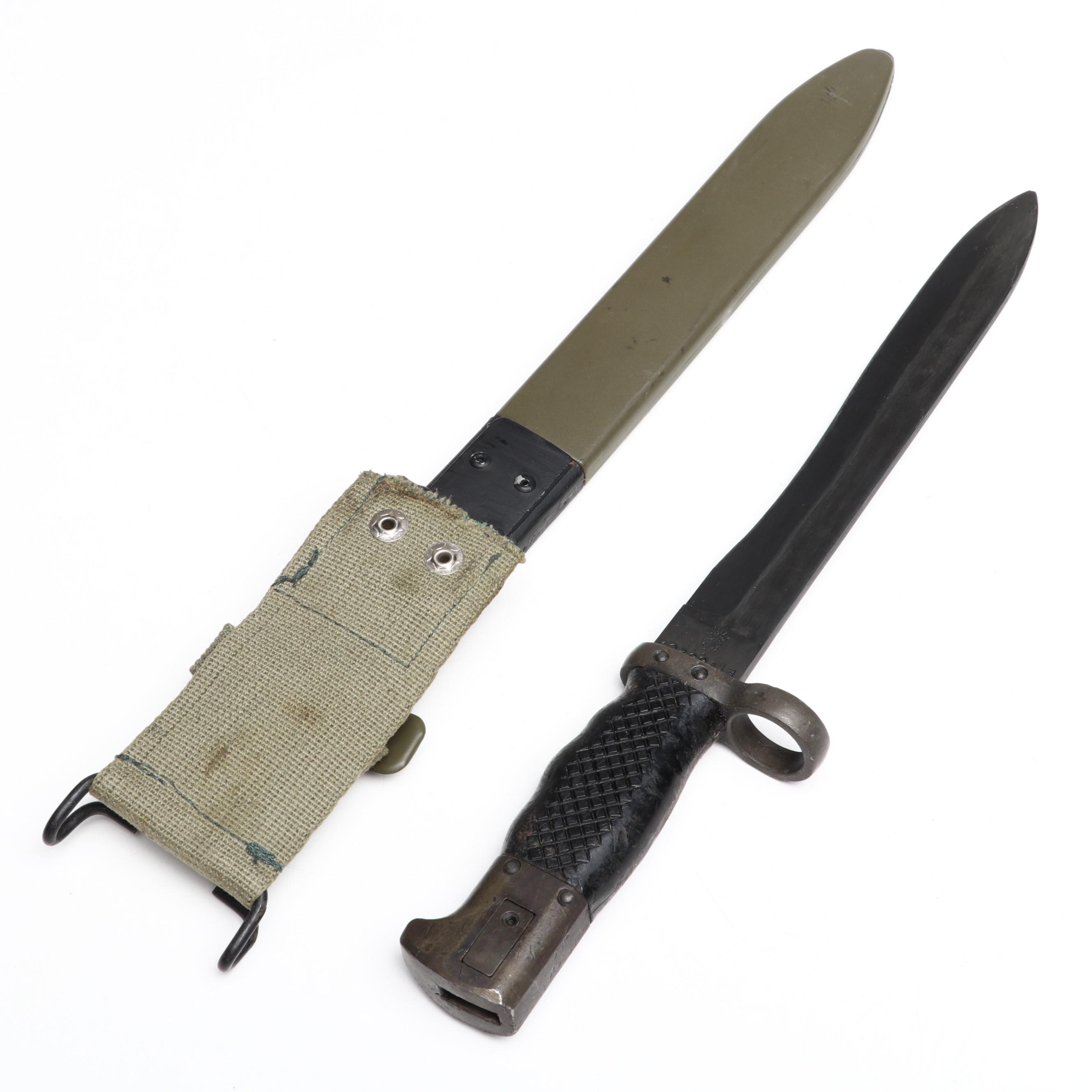 Spanish M1964 Rifle Bayonet in Scabbard, Mid-20th Century