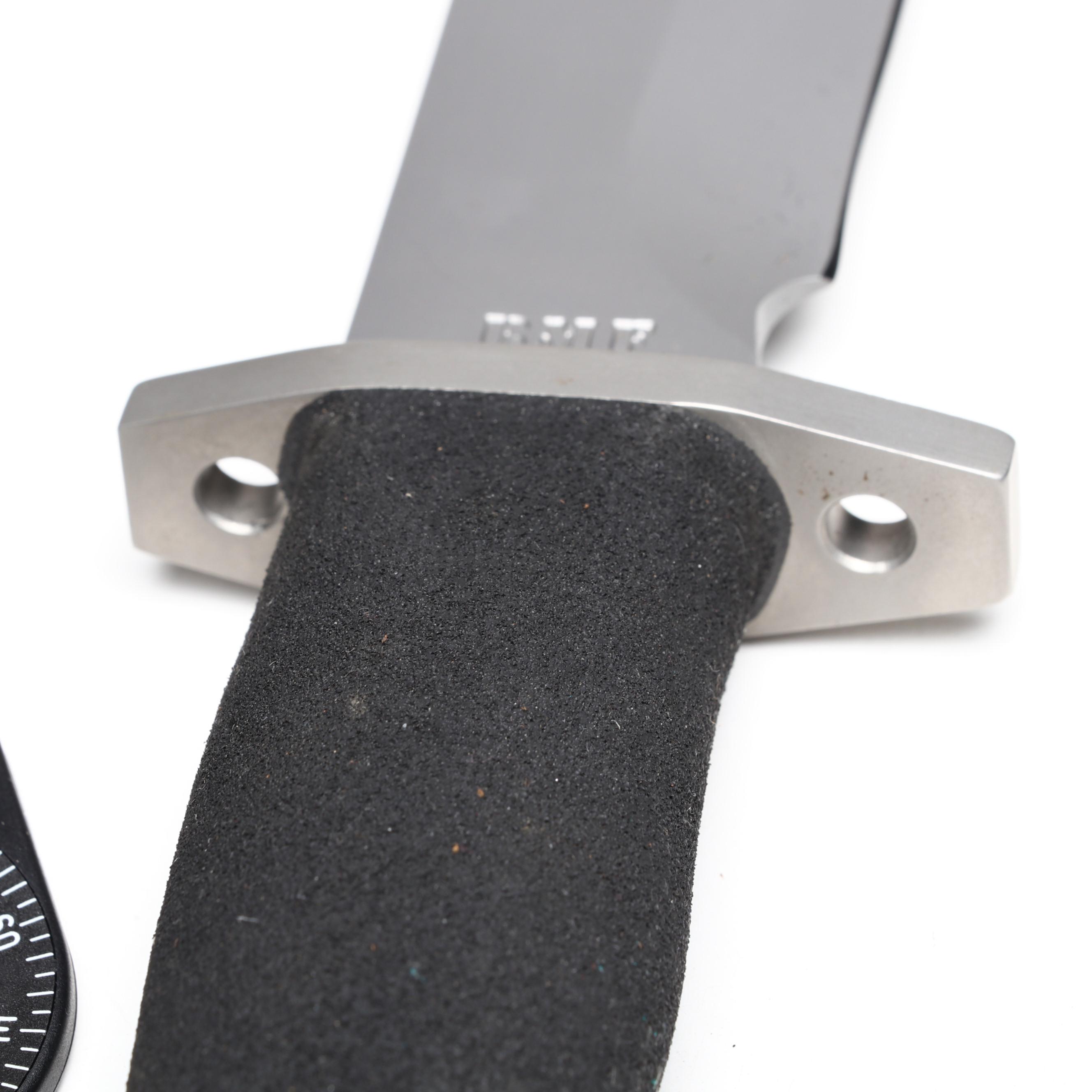 Gerber BMF Steel and Rubber Handled Survival Knife in Scabbard