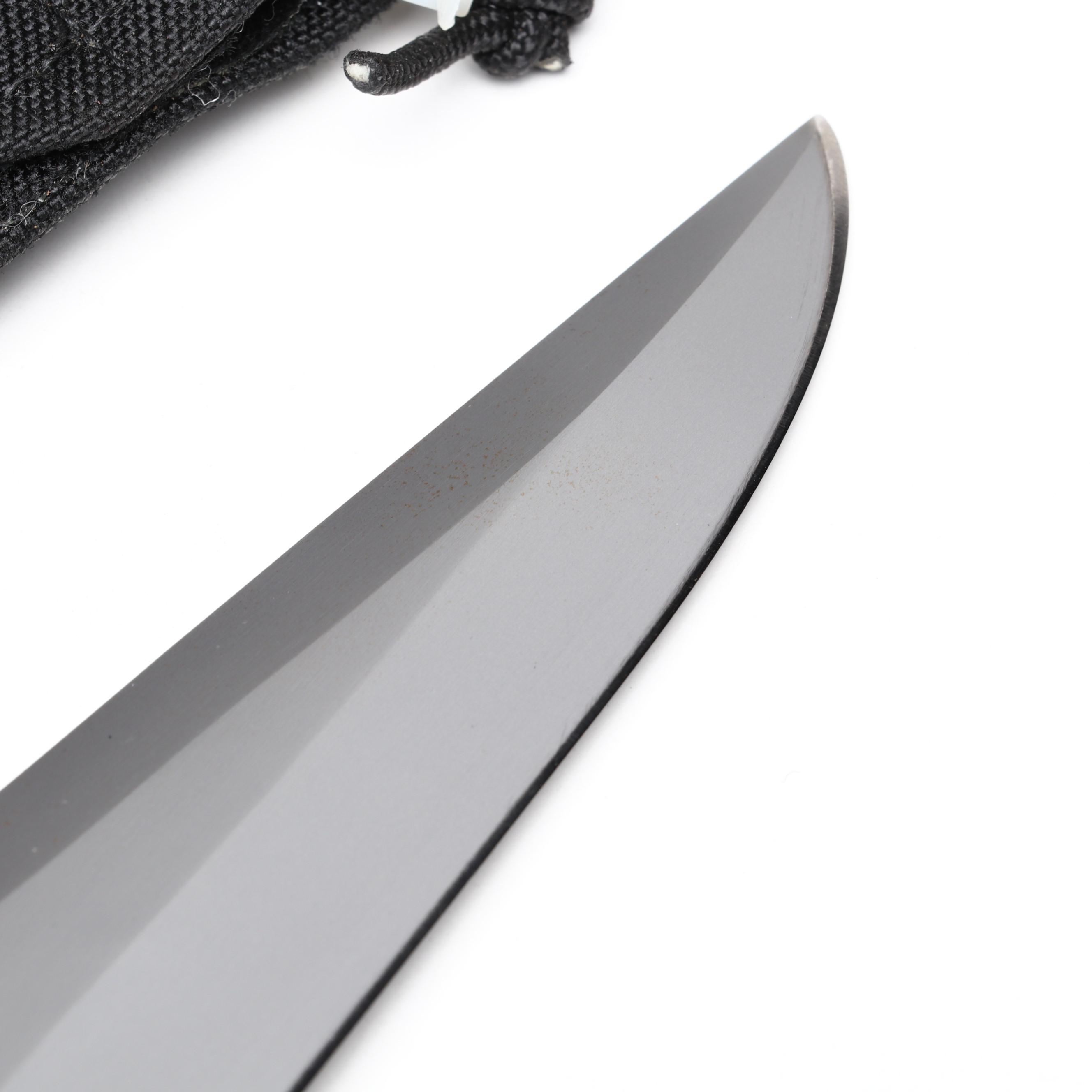 Gerber BMF Steel and Rubber Handled Survival Knife in Scabbard