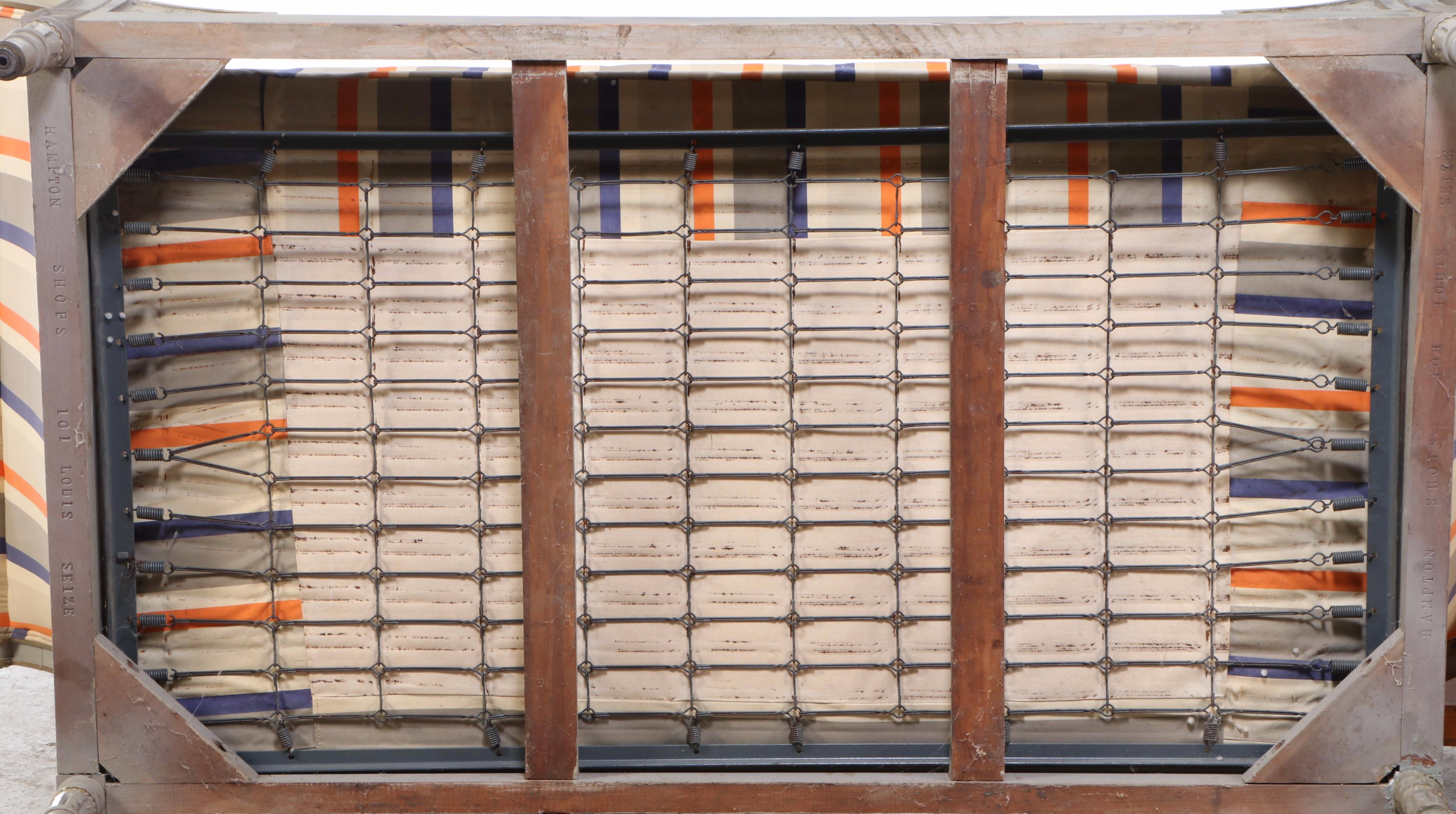 Hampton Shops Louis XVI Style Painted, Parcel Gilt, & Custom-Upholstered Daybed