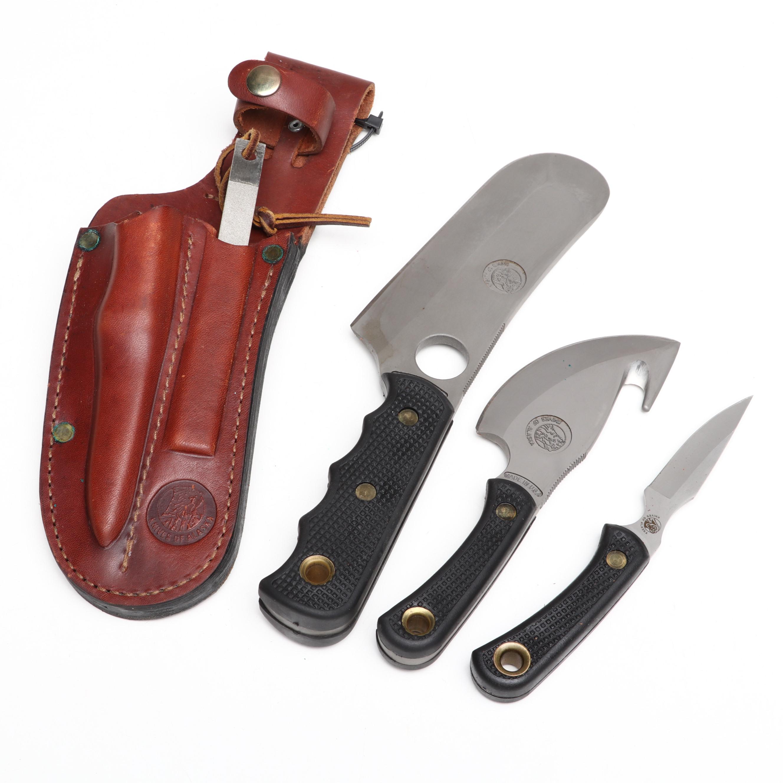 Knives of Alaska Hunting Knife Set in Leather Scabbard