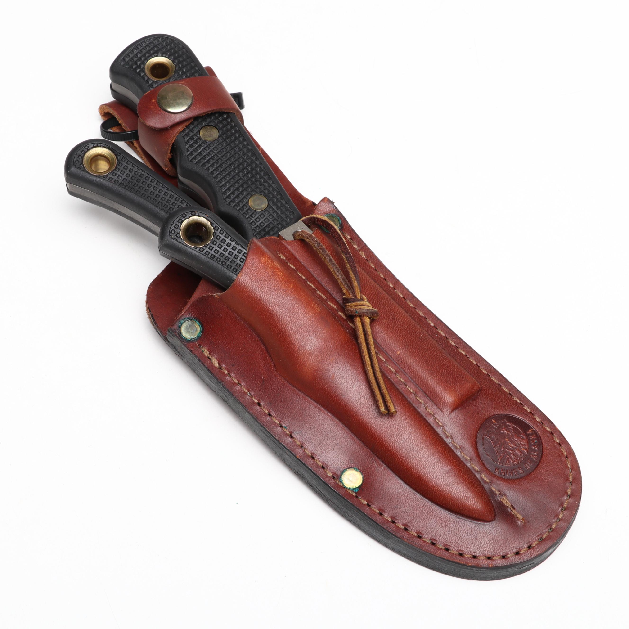 Knives of Alaska Hunting Knife Set in Leather Scabbard