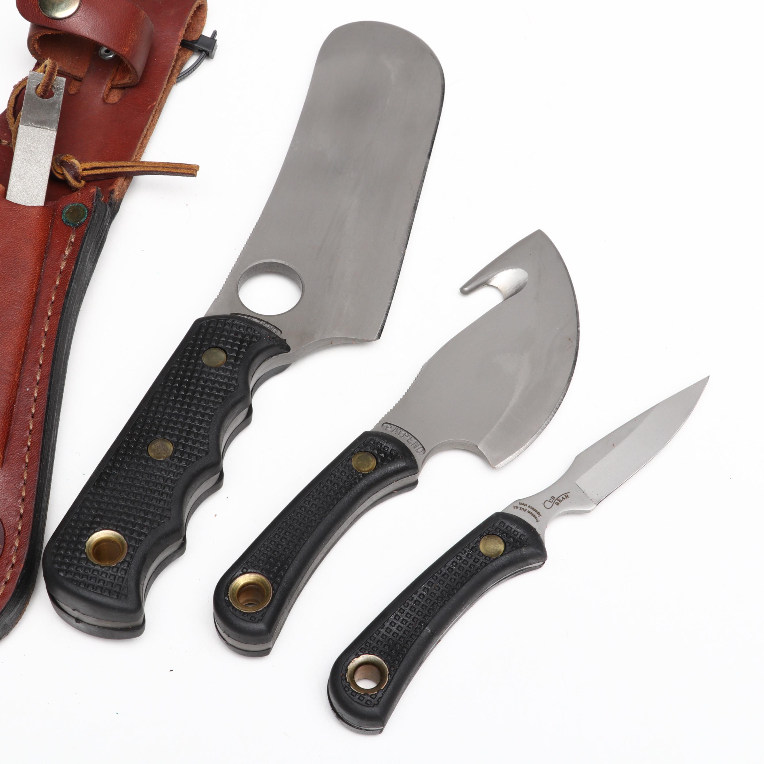 Knives of Alaska Hunting Knife Set in Leather Scabbard