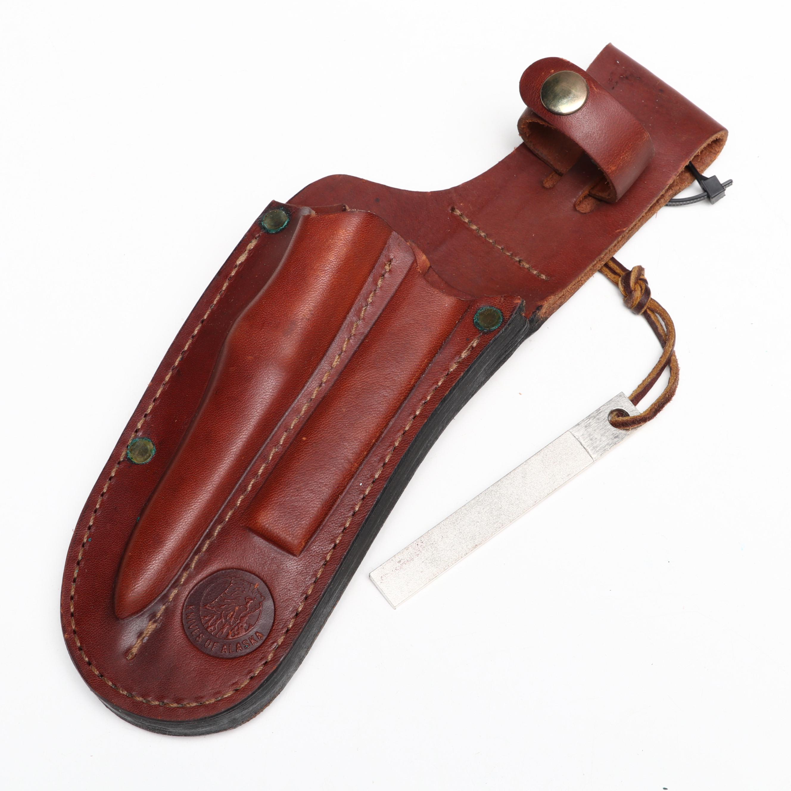 Knives of Alaska Hunting Knife Set in Leather Scabbard