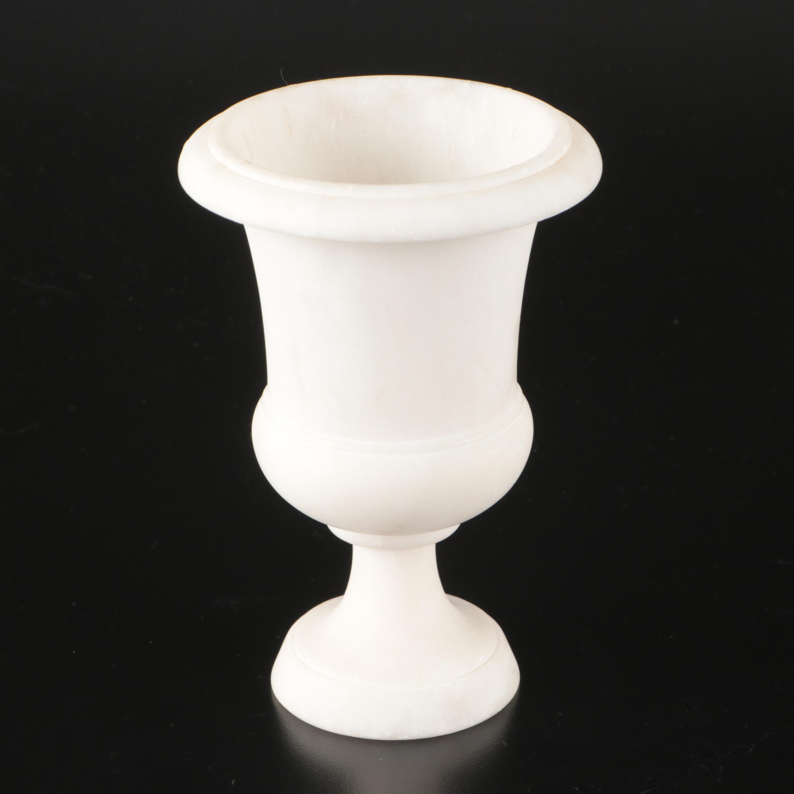 Italian Marble Urn Shaped Lamp and Vases, Mid to Late 20th Century