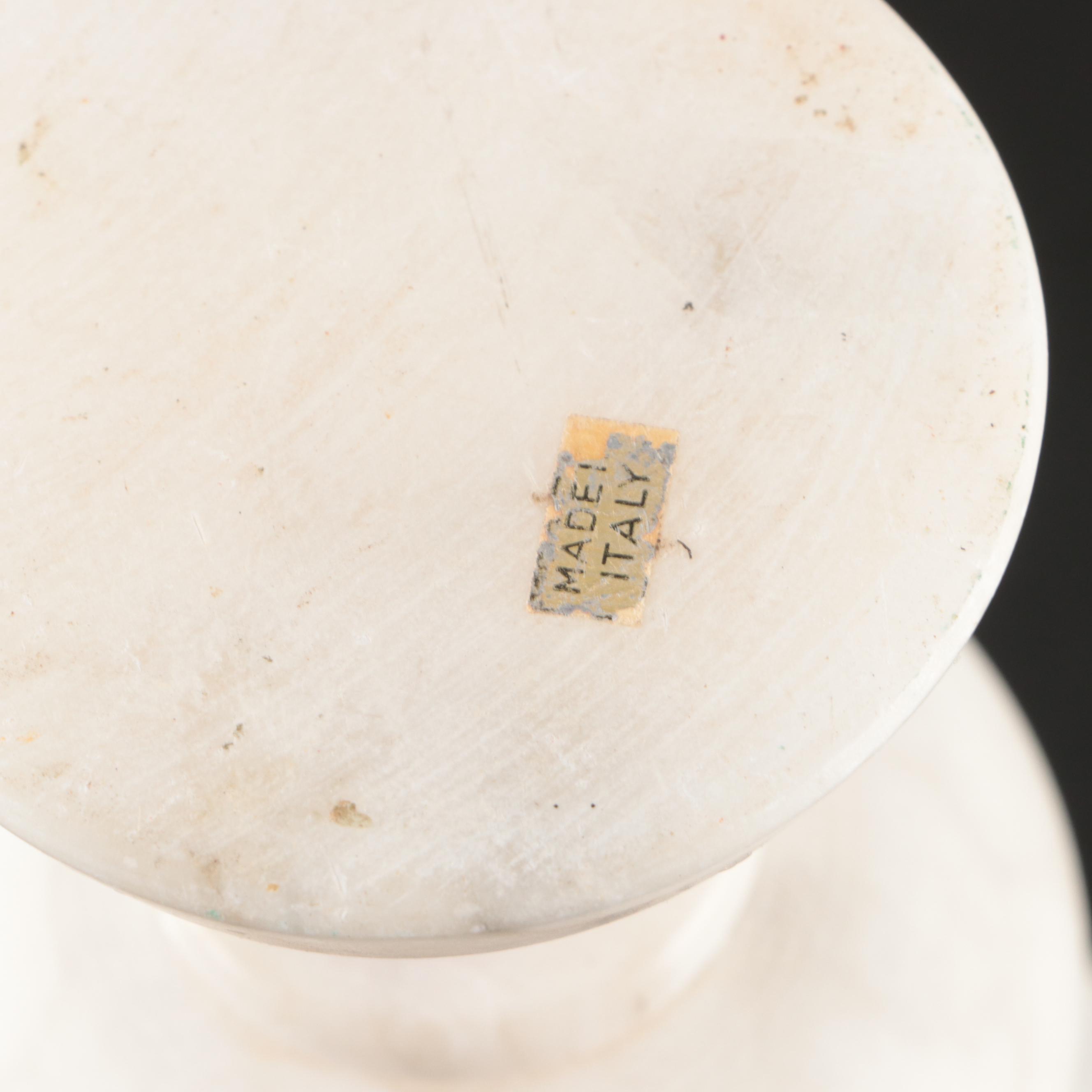 Italian Marble Urn Shaped Lamp and Vases, Mid to Late 20th Century