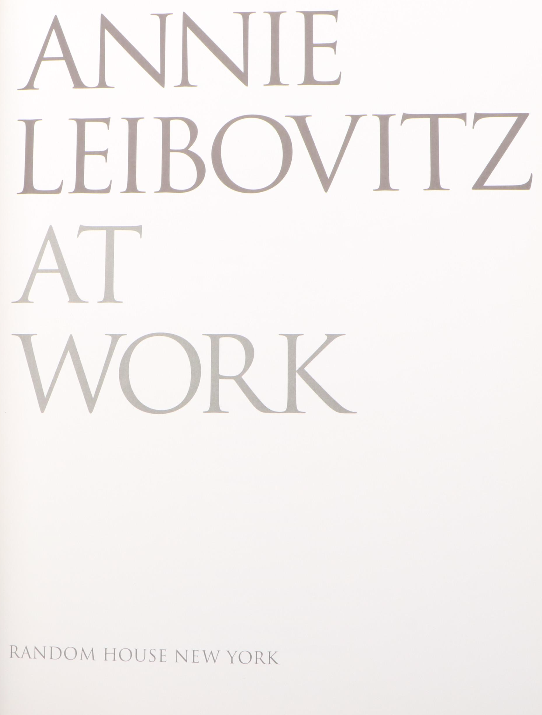 Signed First Printing "Annie Leibovitz at Work" by Annie Leibovitz, 2008