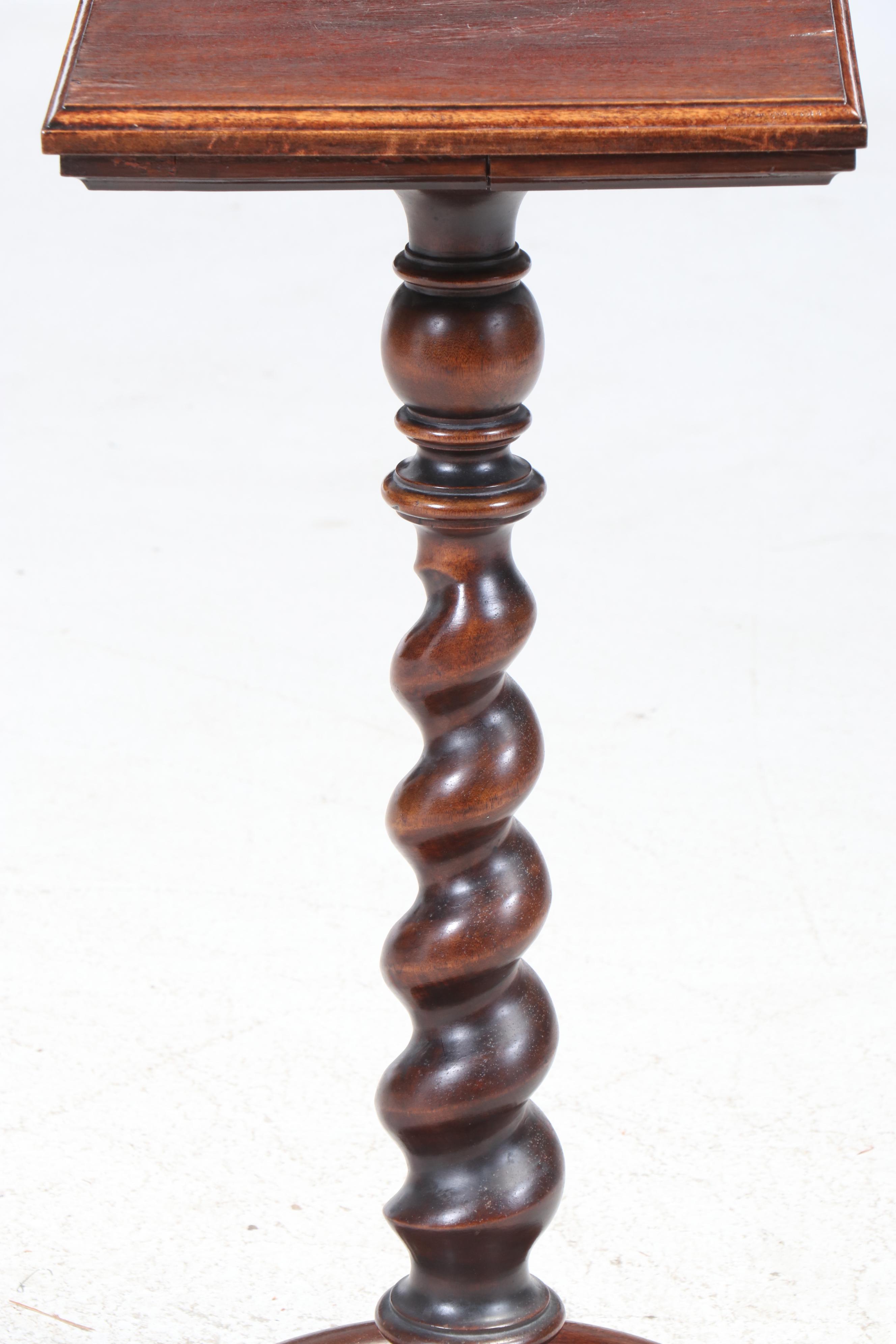 Baroque Revival Mahogany Barley-Twist Pedestal, Early 20th Century