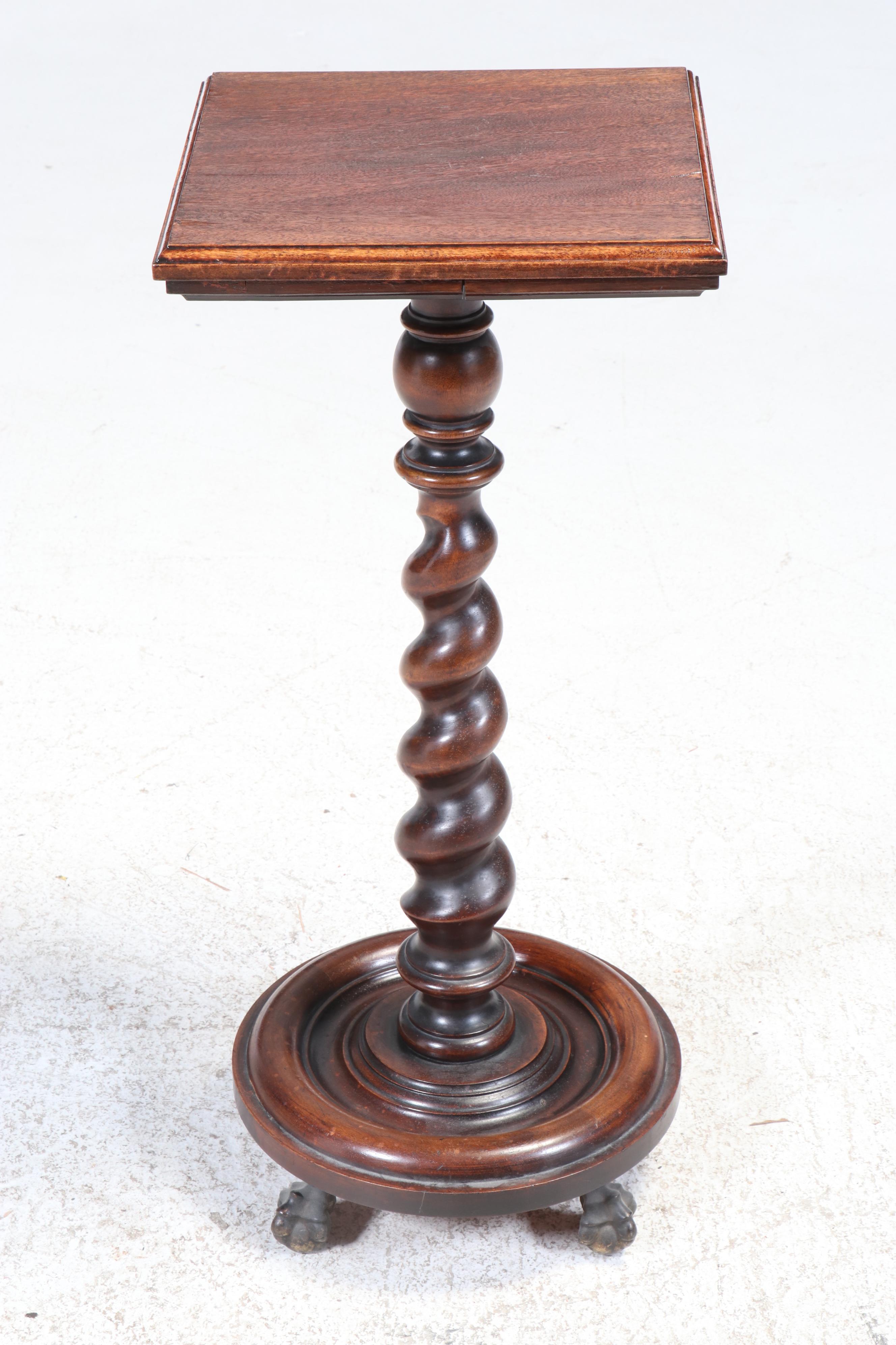 Baroque Revival Mahogany Barley-Twist Pedestal, Early 20th Century