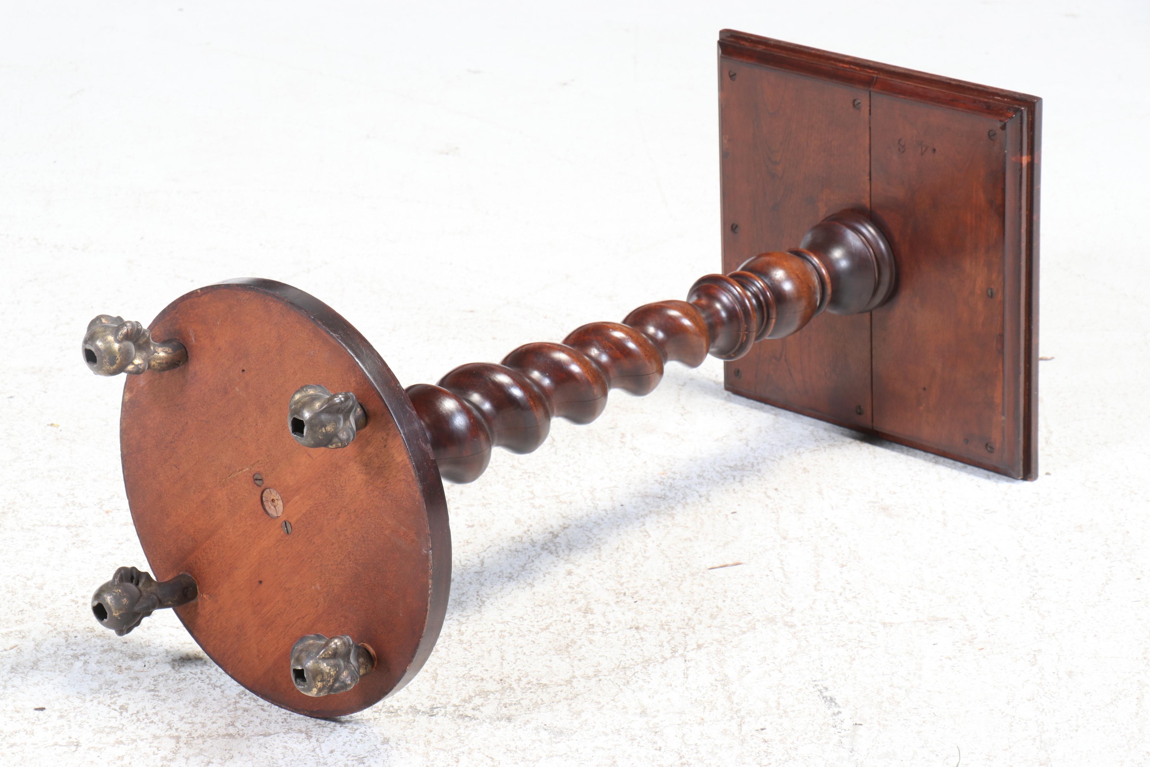 Baroque Revival Mahogany Barley-Twist Pedestal, Early 20th Century