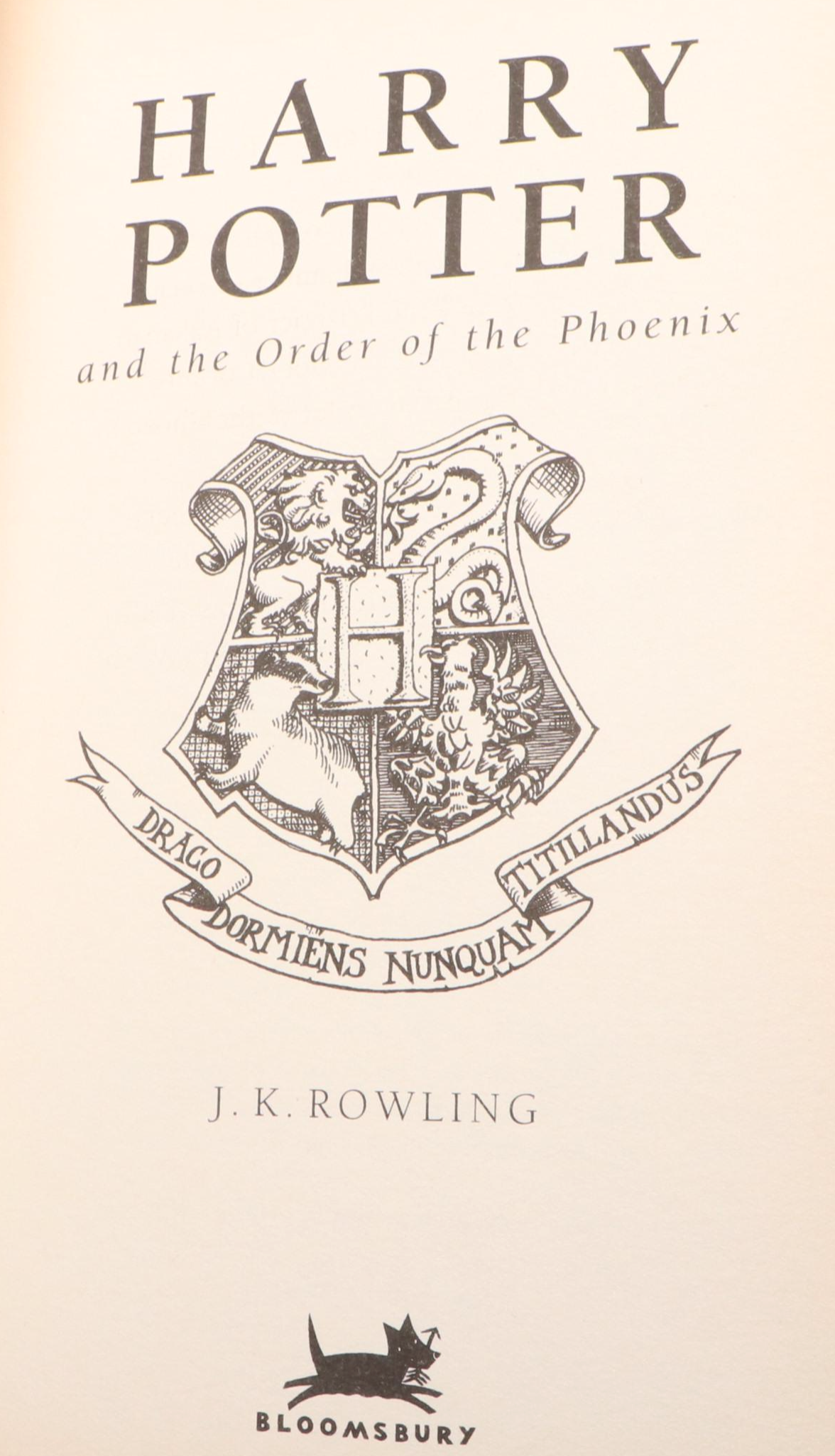 First UK Edition "Harry Potter and the Order of the Phoenix" by J. K. Rowling
