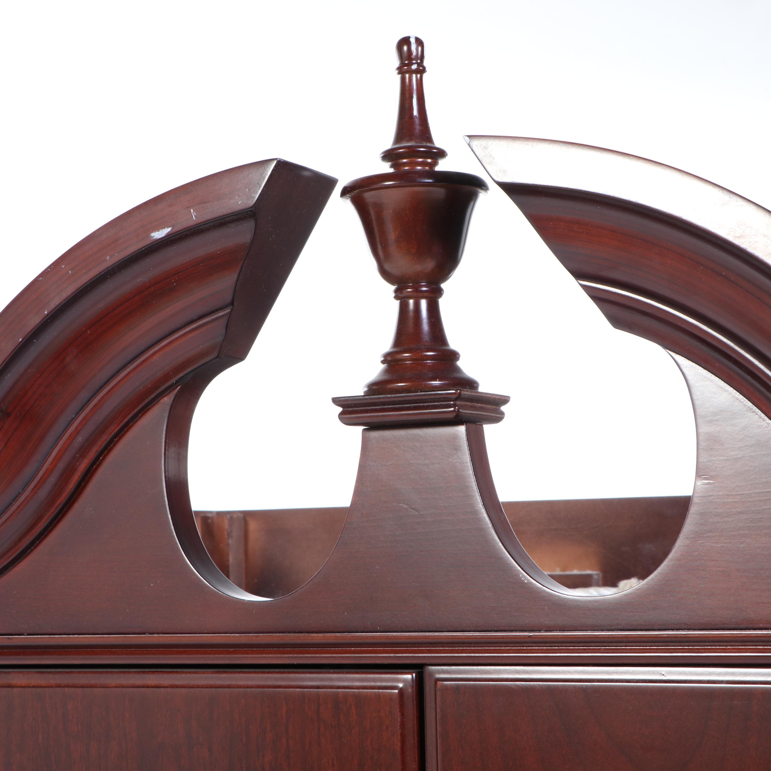 The Bombay Company Queen Anne Style Cherrywood-Stained TV Cabinet-on-Stand