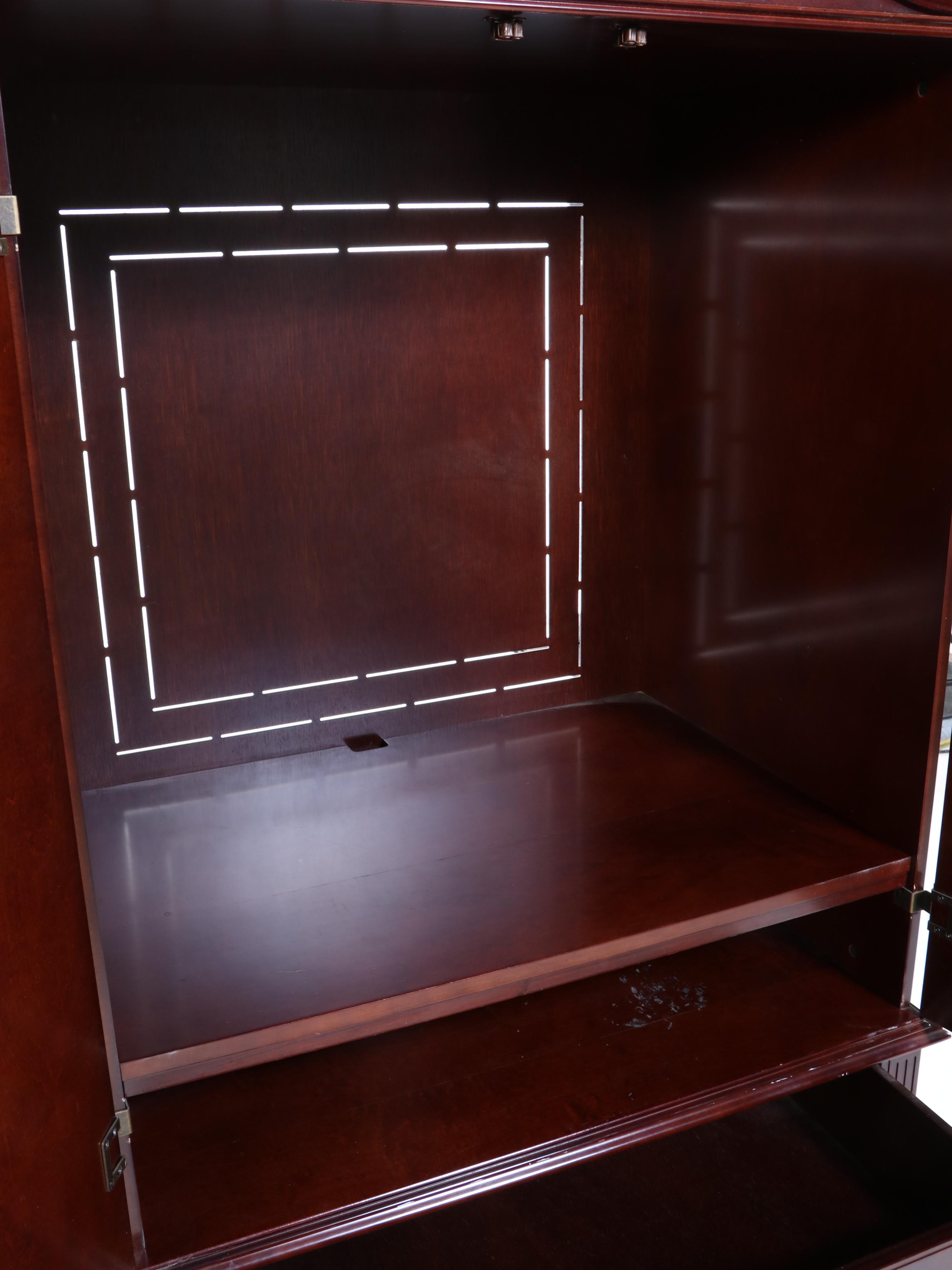 The Bombay Company Queen Anne Style Cherrywood-Stained TV Cabinet-on-Stand