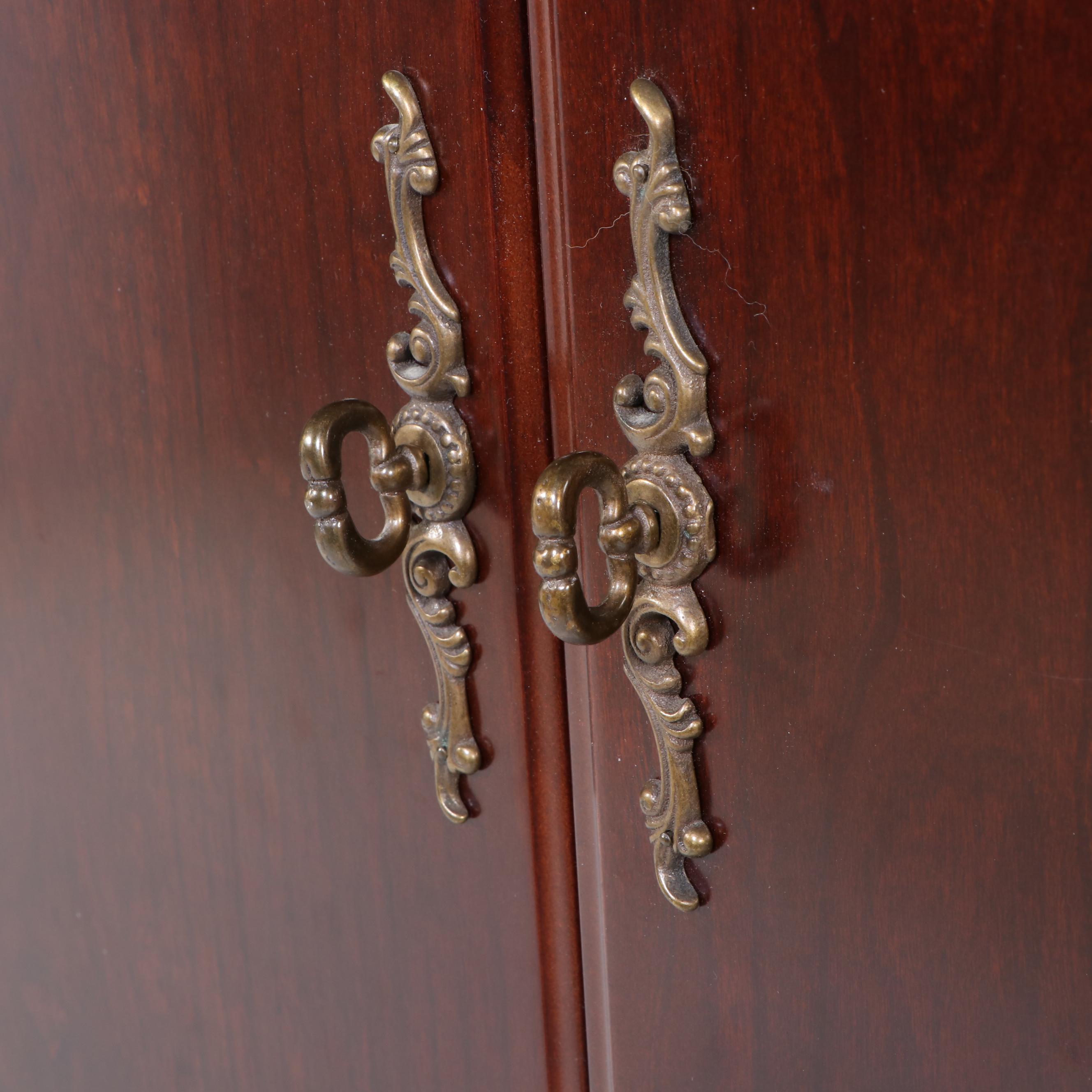 The Bombay Company Queen Anne Style Cherrywood-Stained TV Cabinet-on-Stand