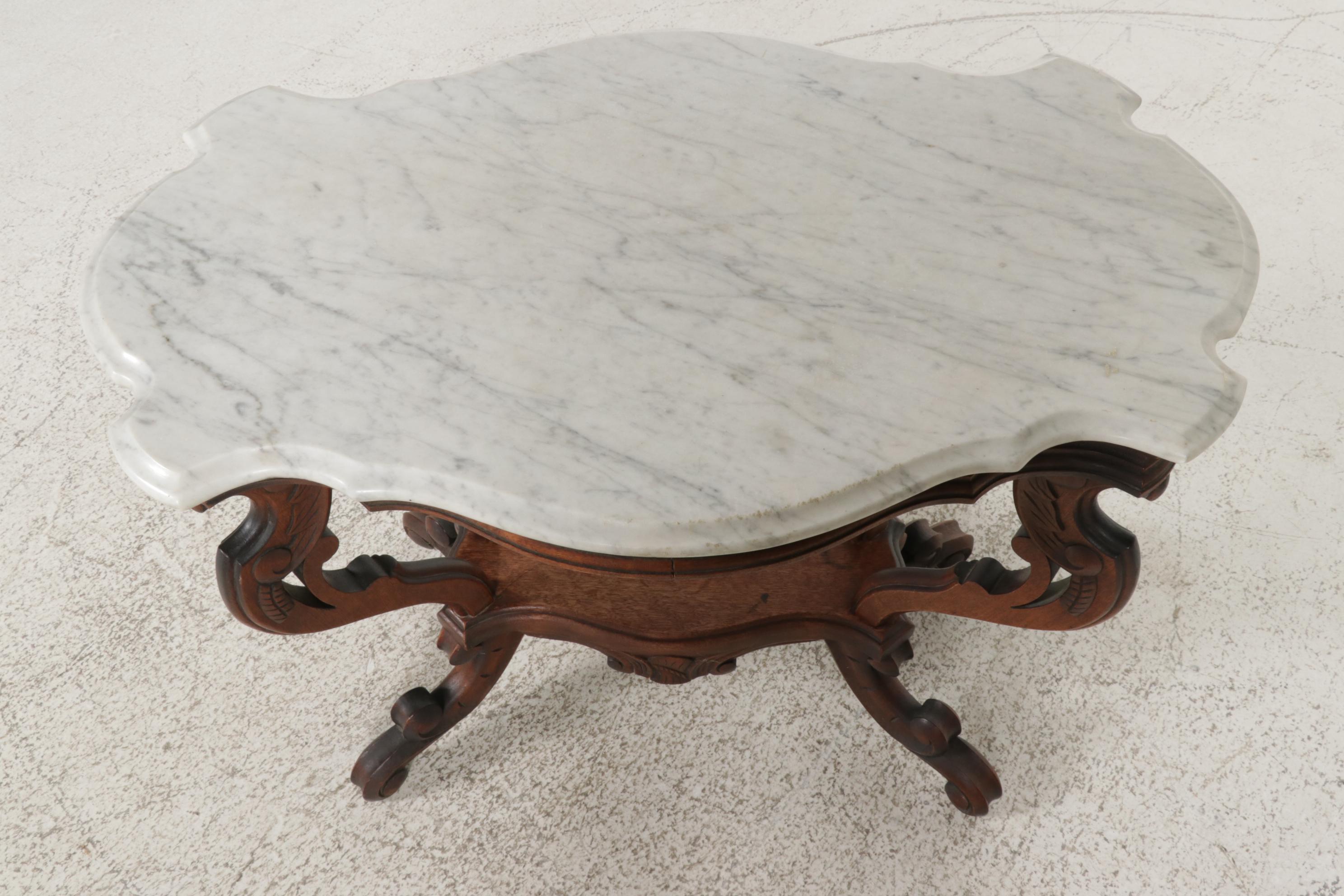 Victorian Marble Top Side  Table