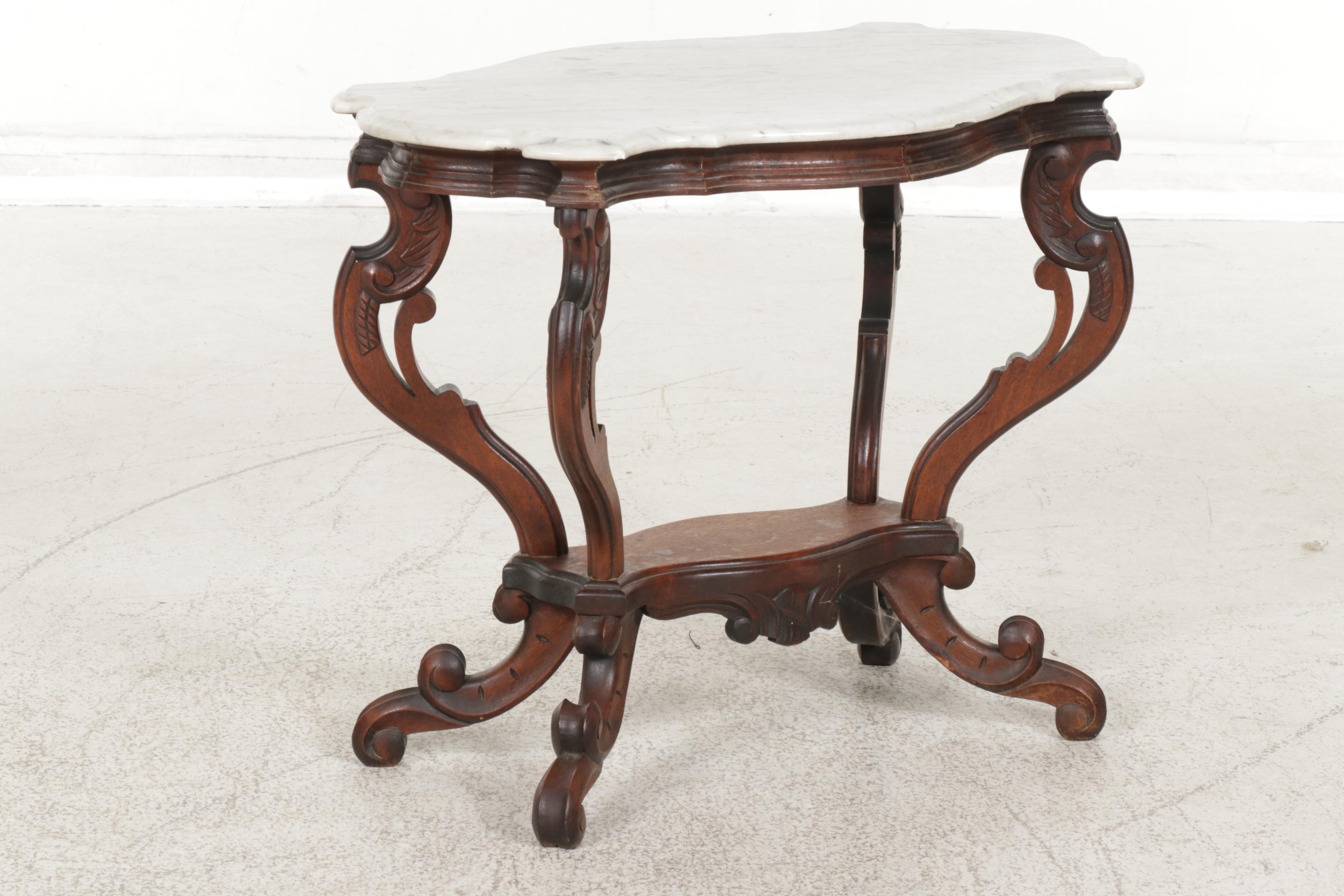 Victorian Marble Top Side  Table