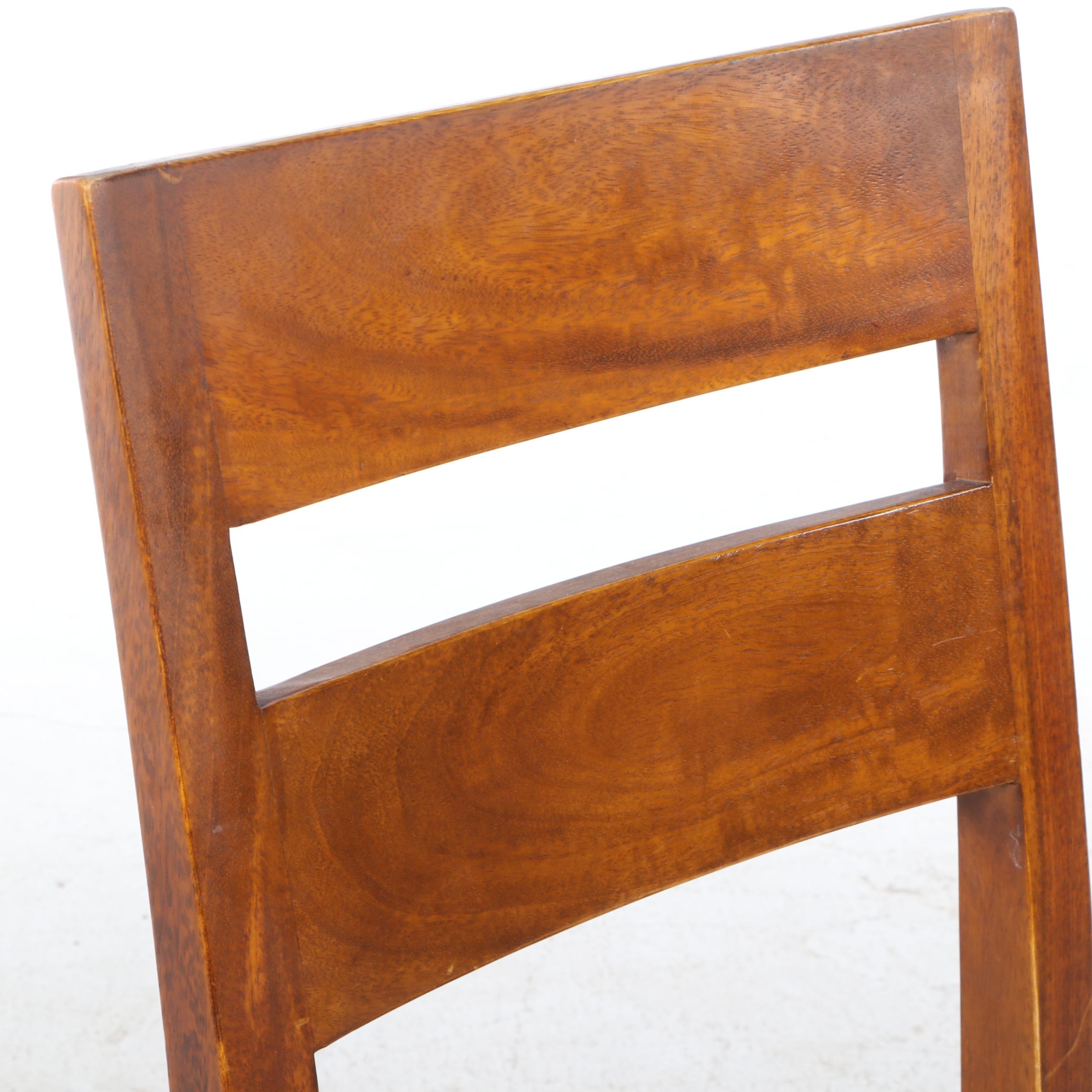 Six Crate & Barrel "Basque" Mango Wood Dining Side Chairs