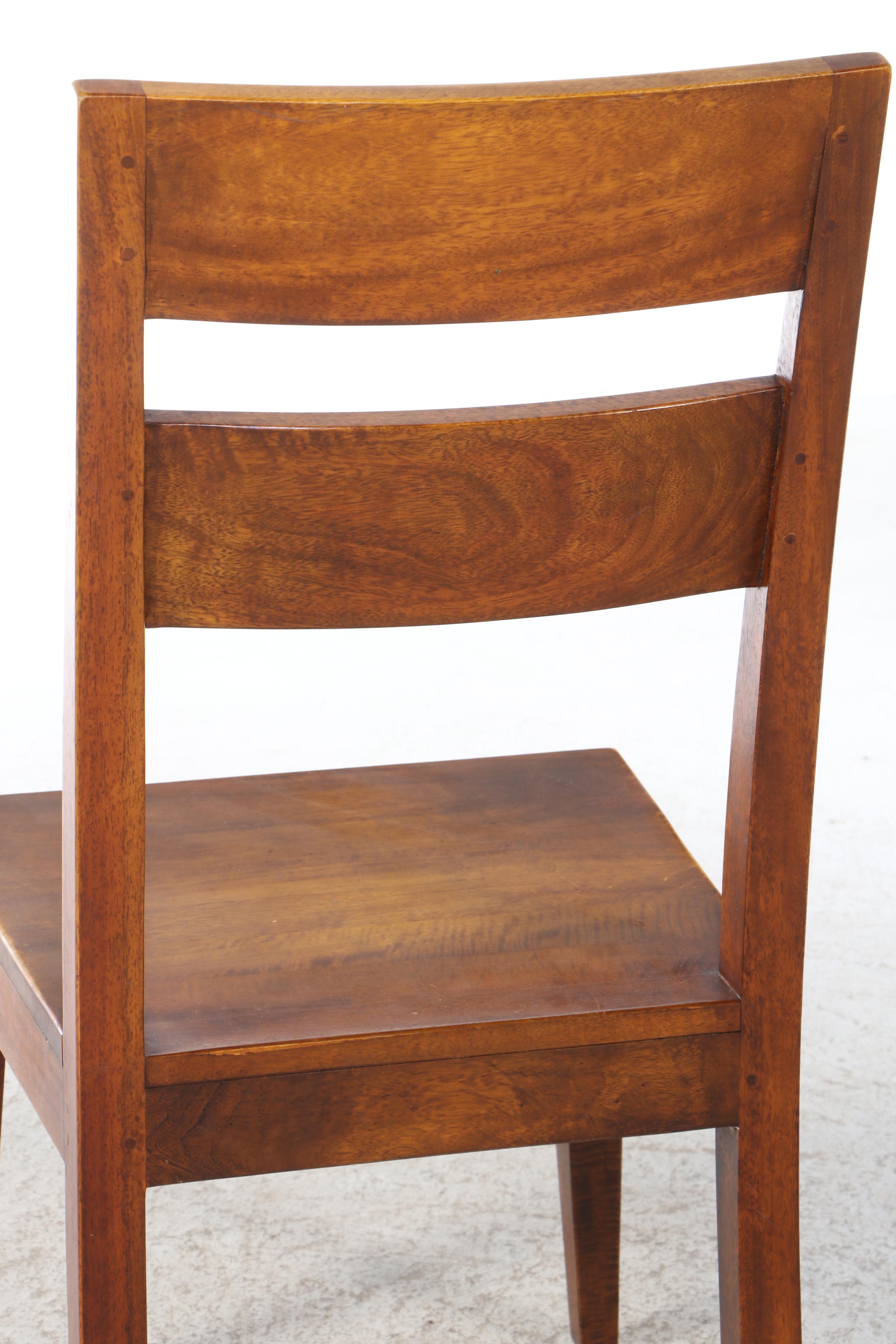 Six Crate & Barrel "Basque" Mango Wood Dining Side Chairs